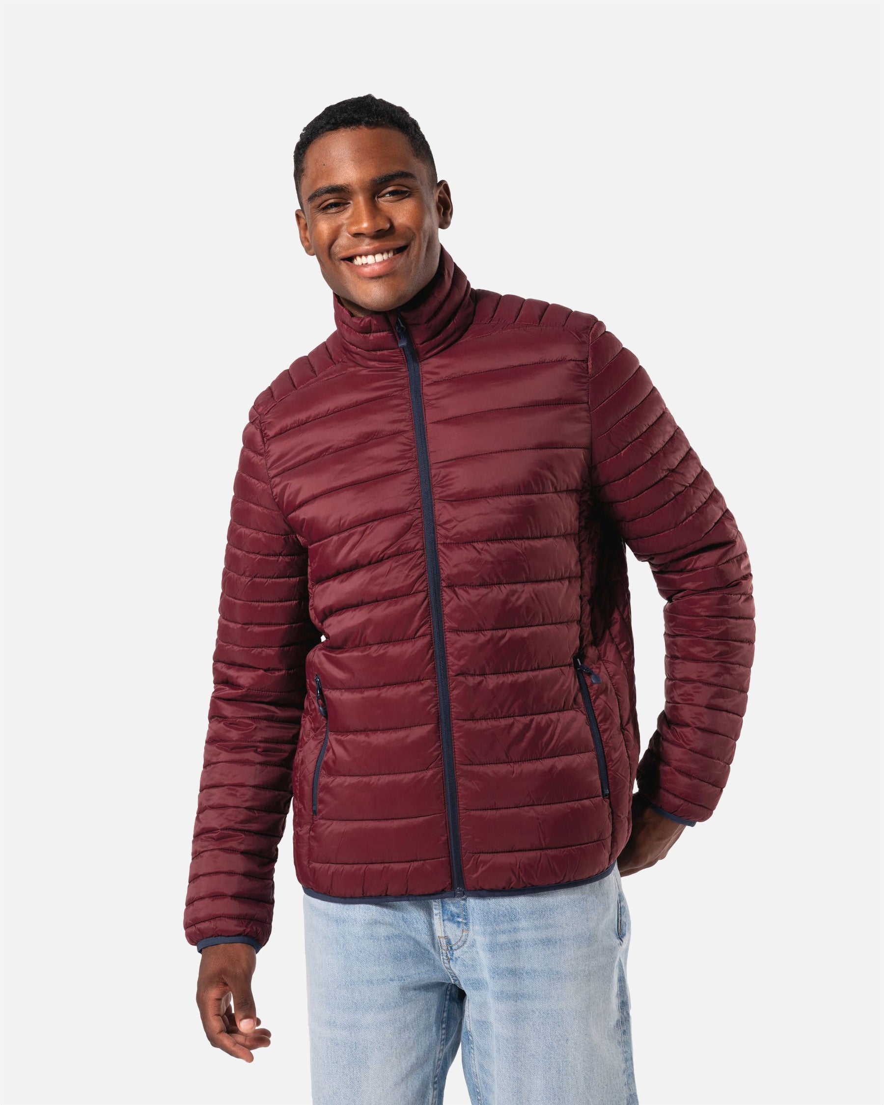 Leichte Herren Steppjacke Burgundy von VIVID