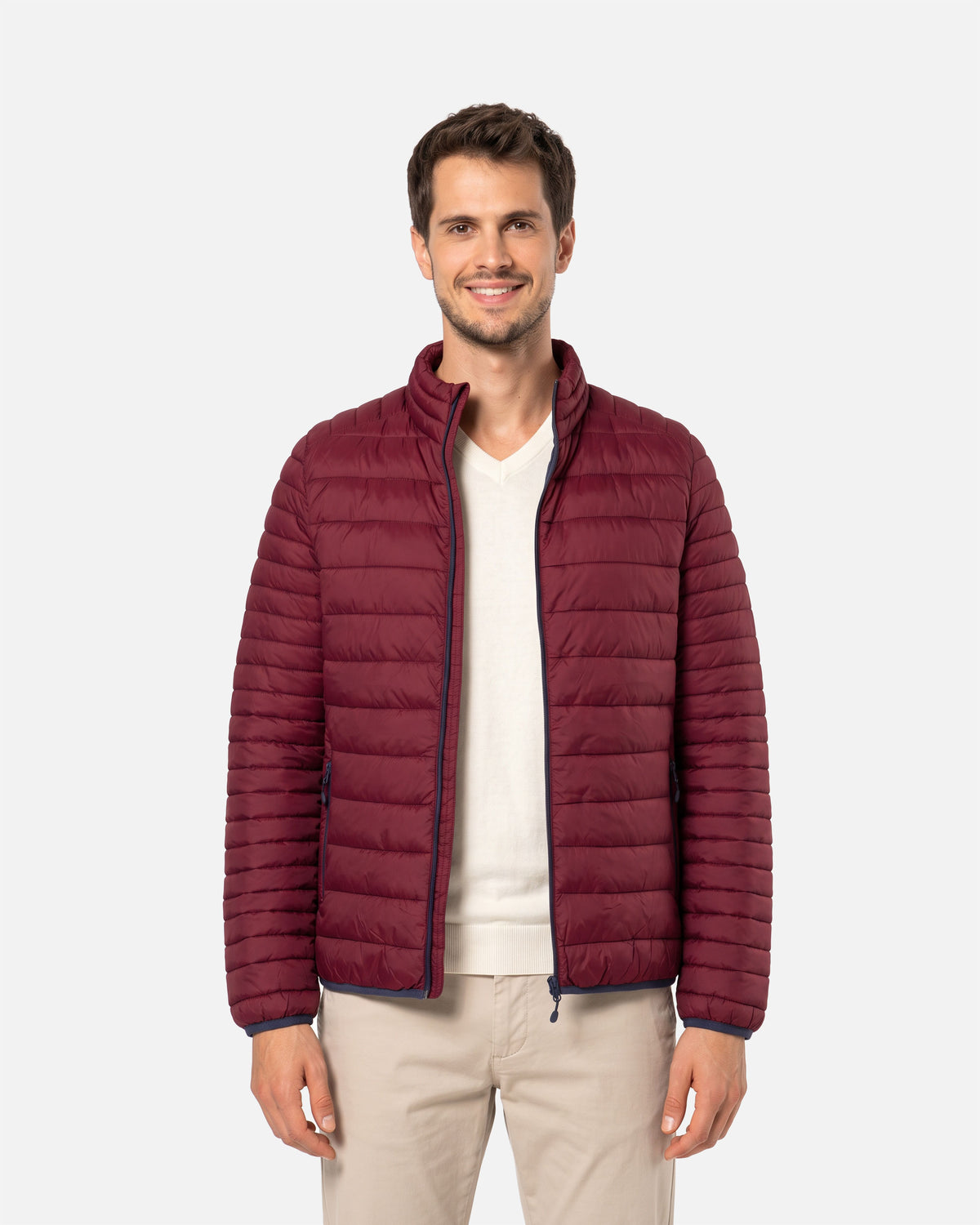 Leichte Herren Steppjacke Burgundy von VIVID