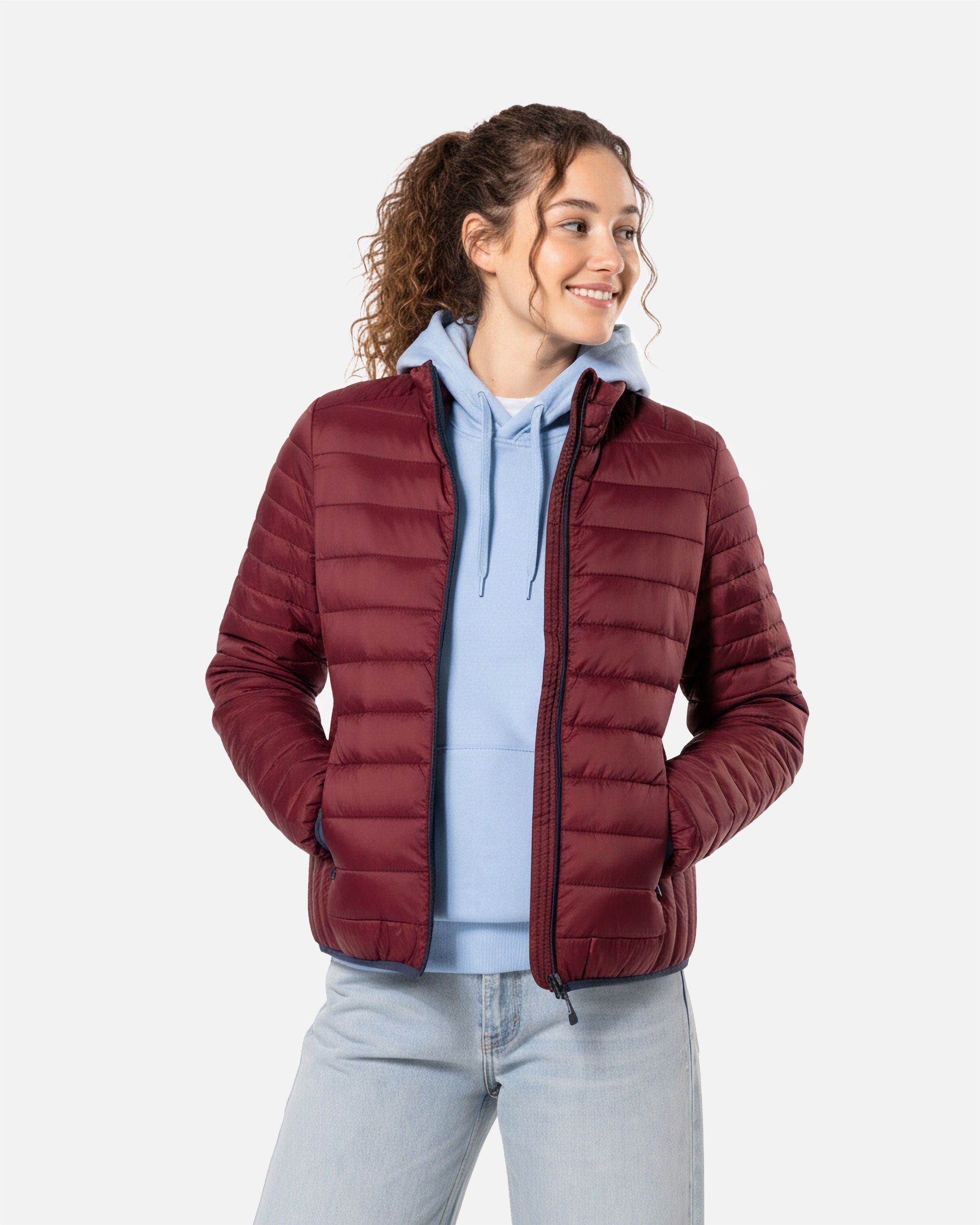 Leichte Damen Steppjacke Burgundy von VIVID