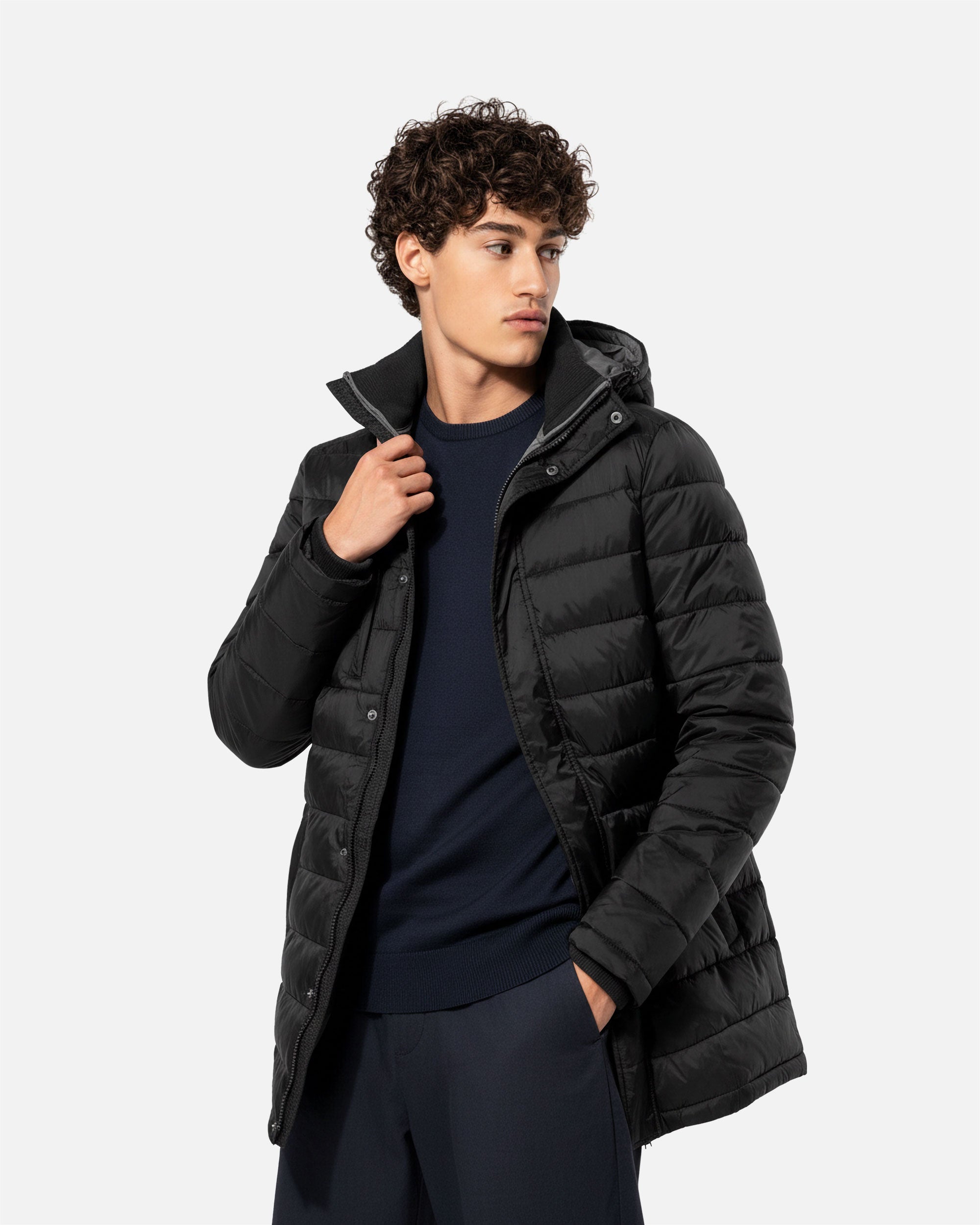Leichte Herren Parka Jacke mit Kapuze