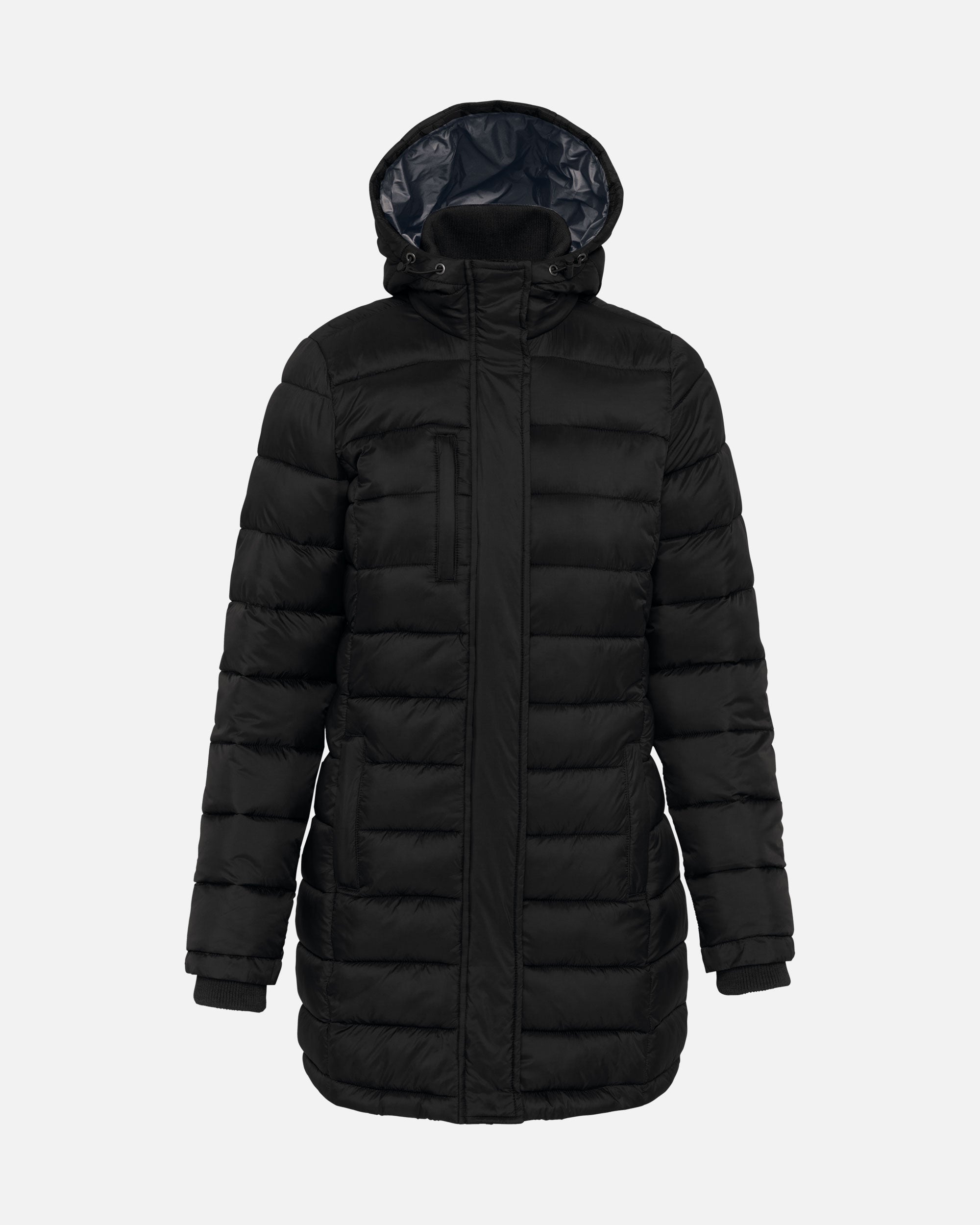 Leichte Damen Parka Jacke mit Kapuze Black von VIVID