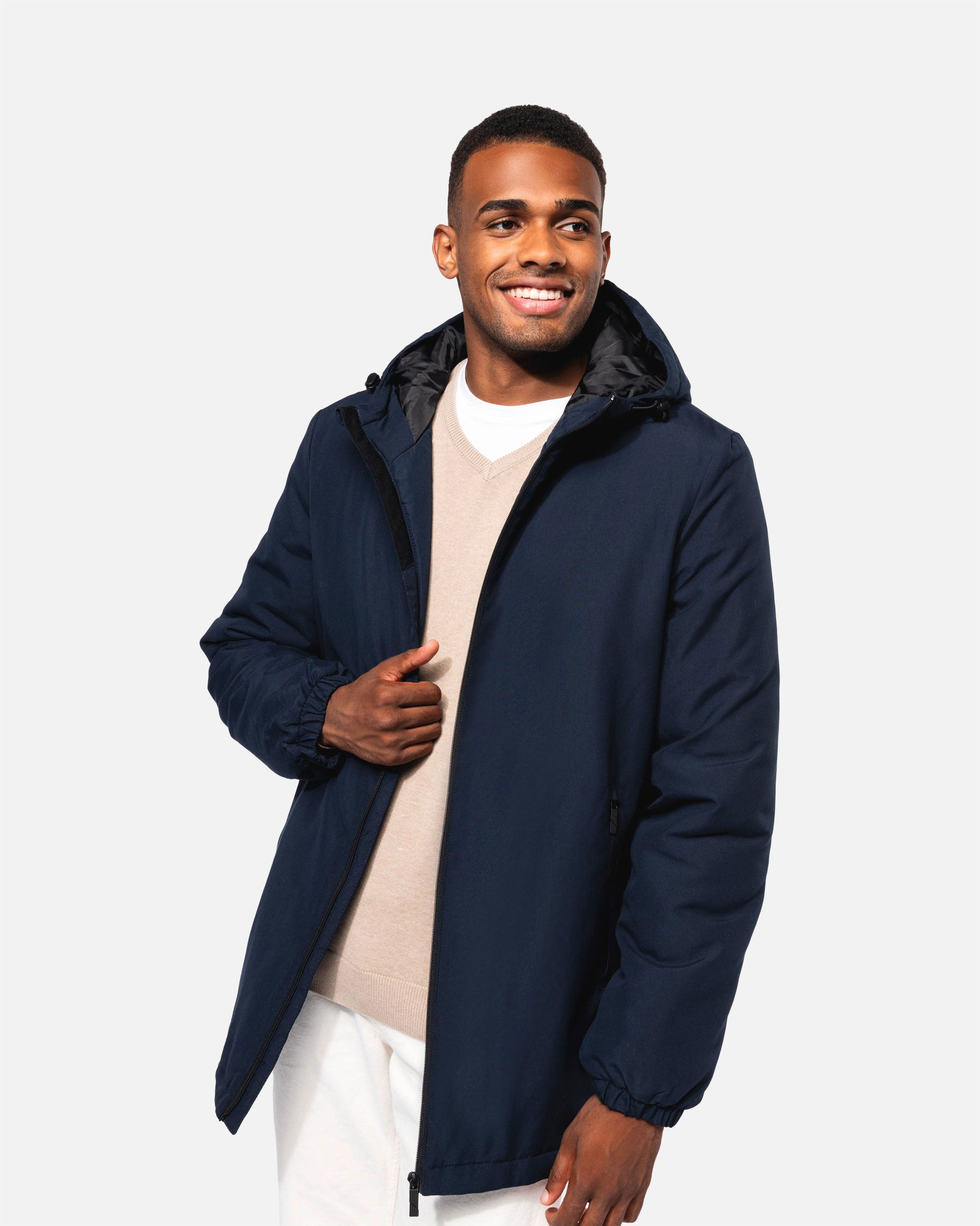 Unisex Parka Jacke mit Kapuze Navy Blue von VIVID