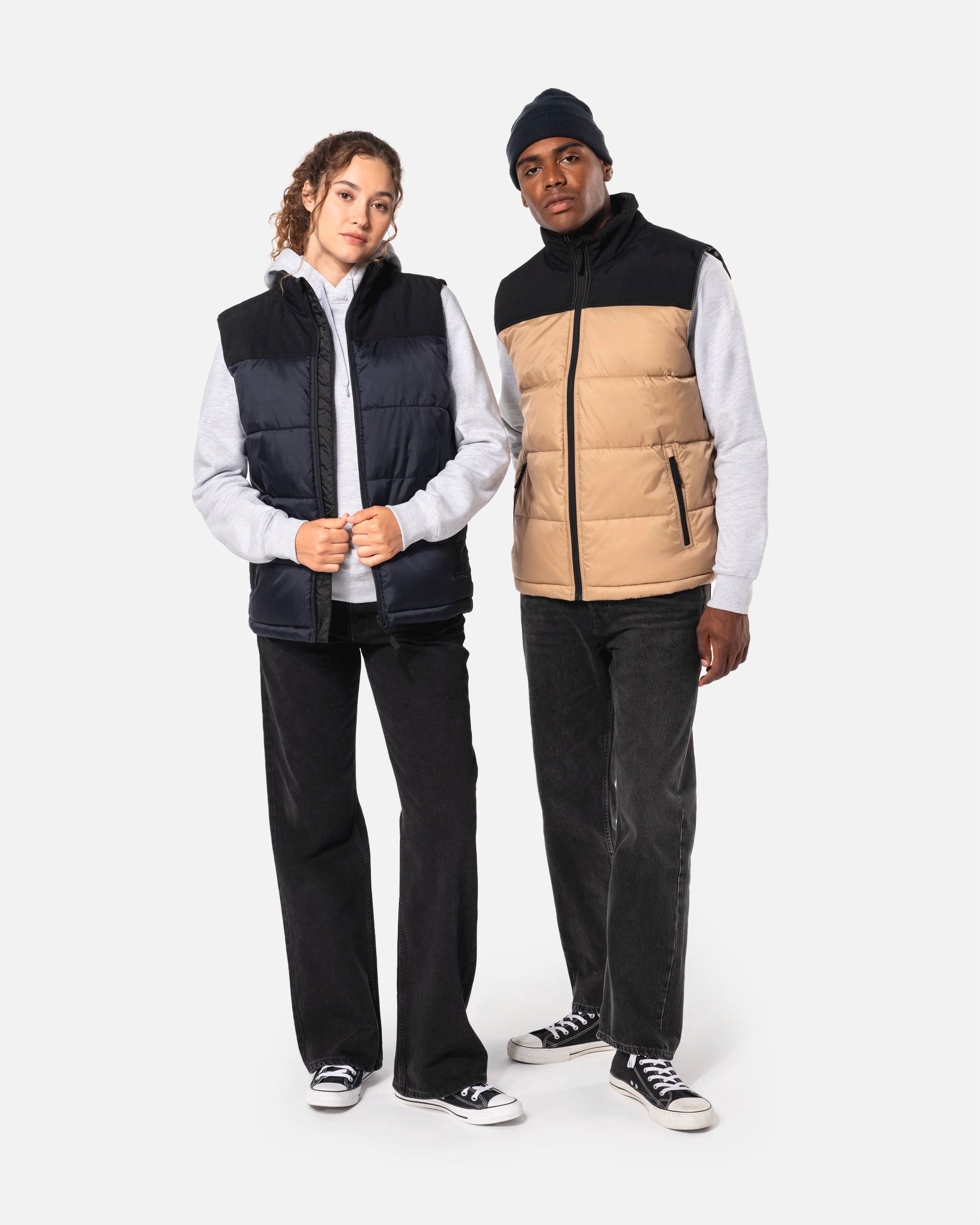 Zweifarbige Unisex Steppweste von VIVID