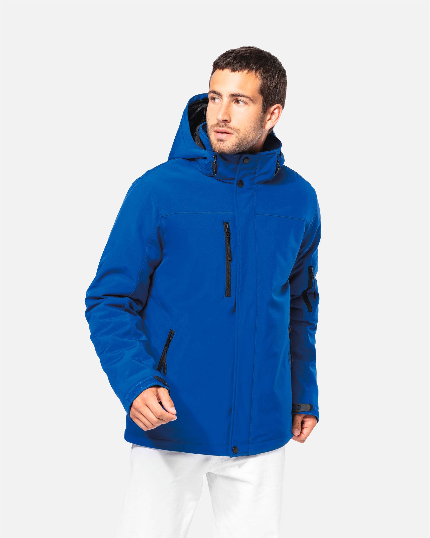 Herren Softshell Jacke 2.0 mit abnehmbarer Kapuze Royal Blue von VIVID