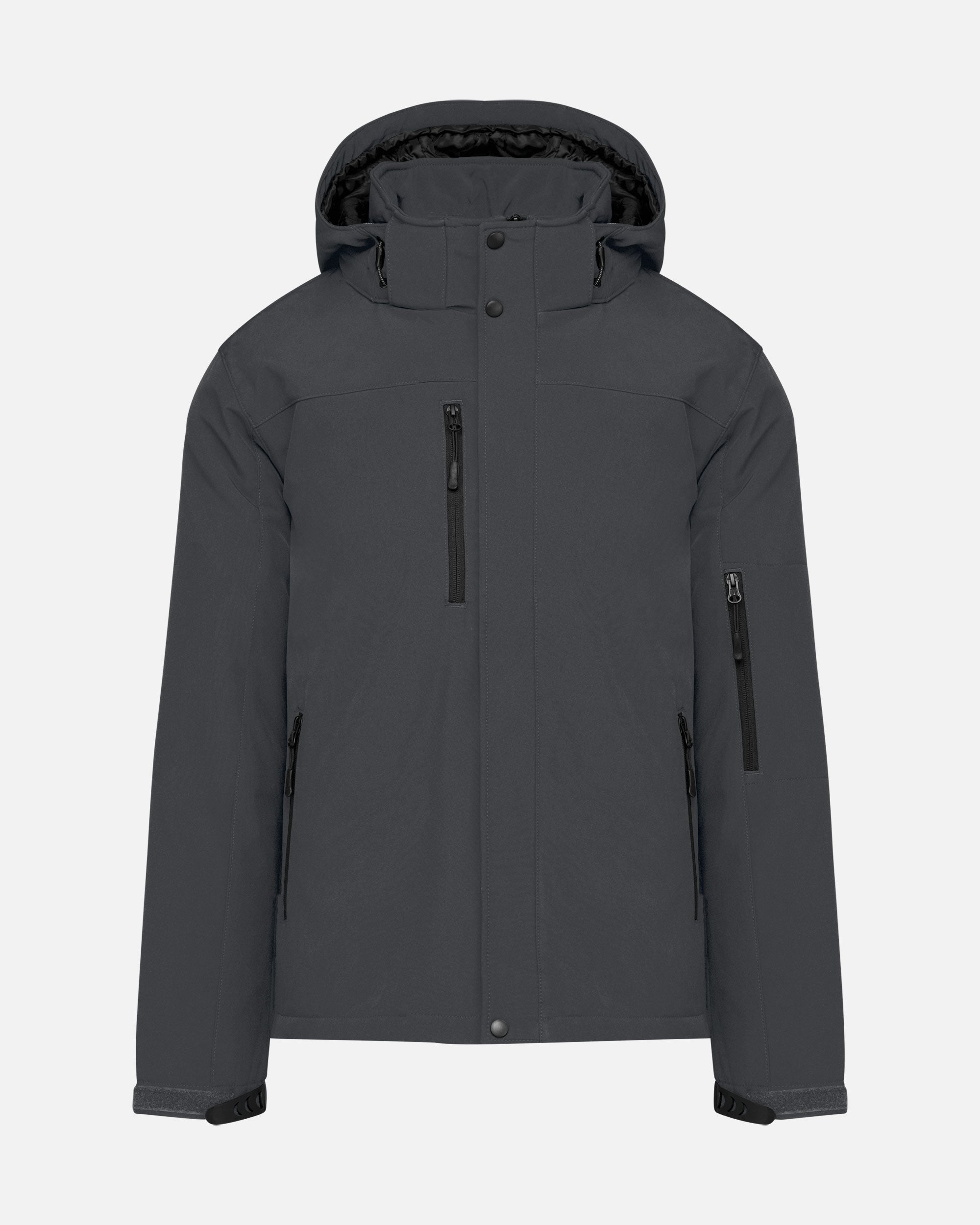 Herren Softshell Jacke 2.0 mit abnehmbarer Kapuze Charcoal von VIVID