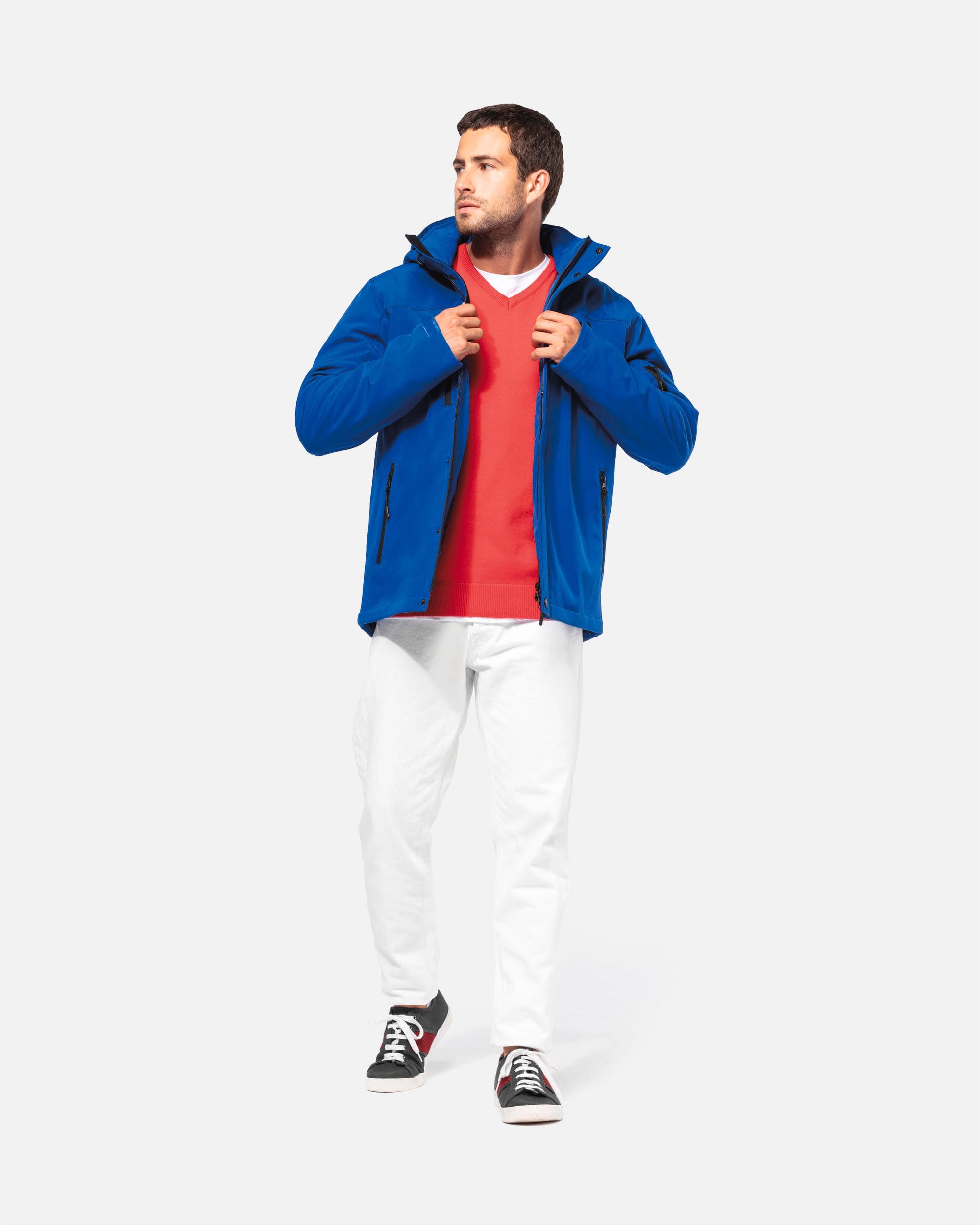 Herren Softshell Jacke 2.0 mit abnehmbarer Kapuze von VIVID