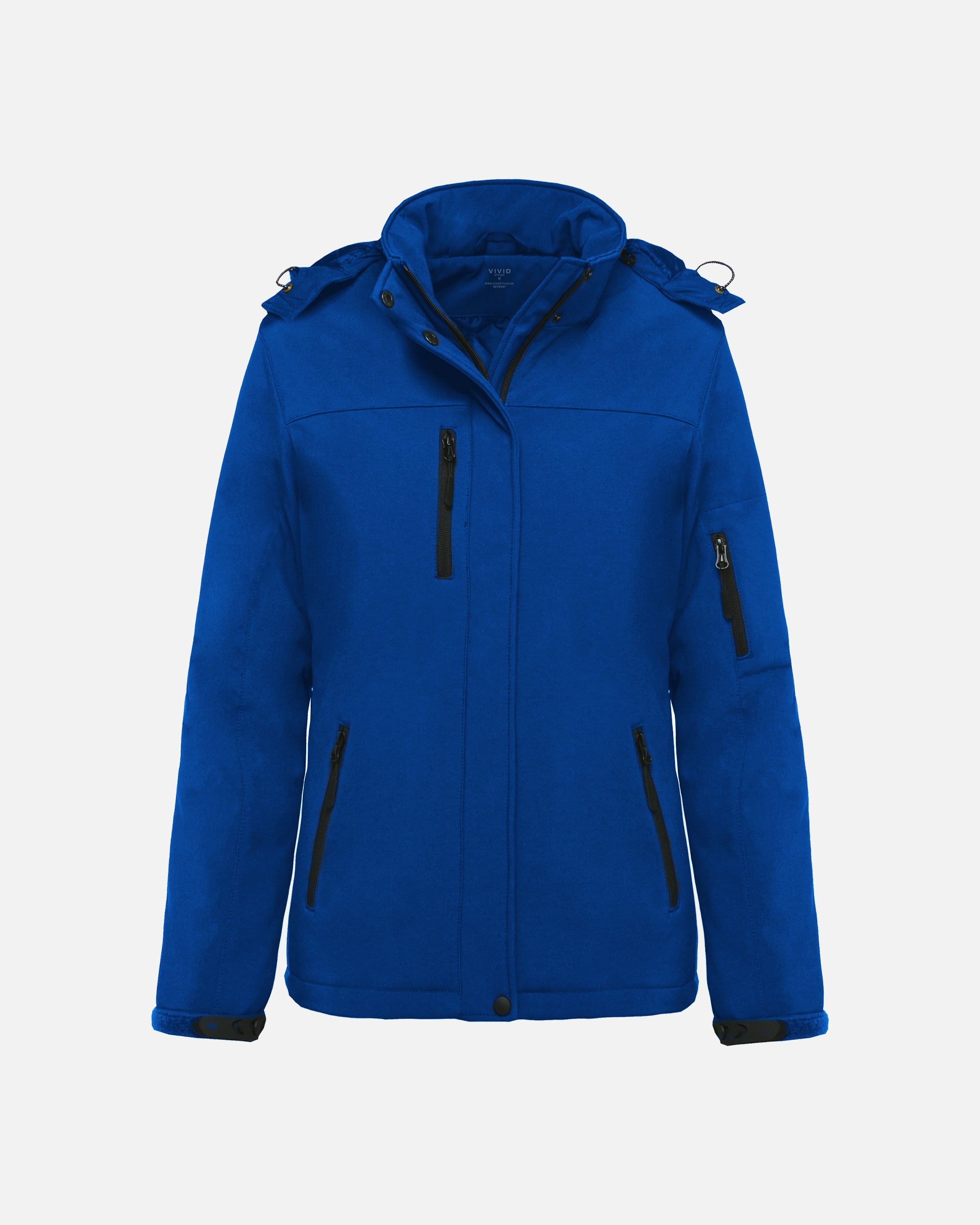 Damen Softshell Jacke 2.0 mit abnehmbarer Kapuze Royal Blue von VIVID