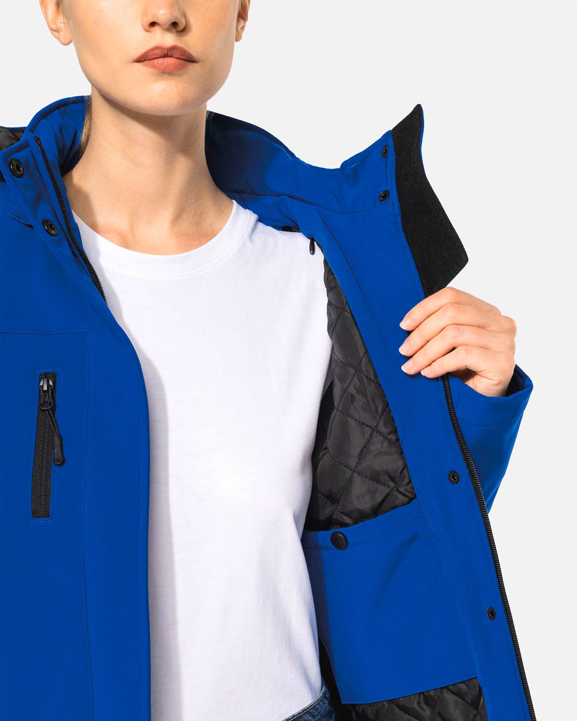 Damen Softshell Parka Jacke mit abnehmbarer Kapuze von VIVID