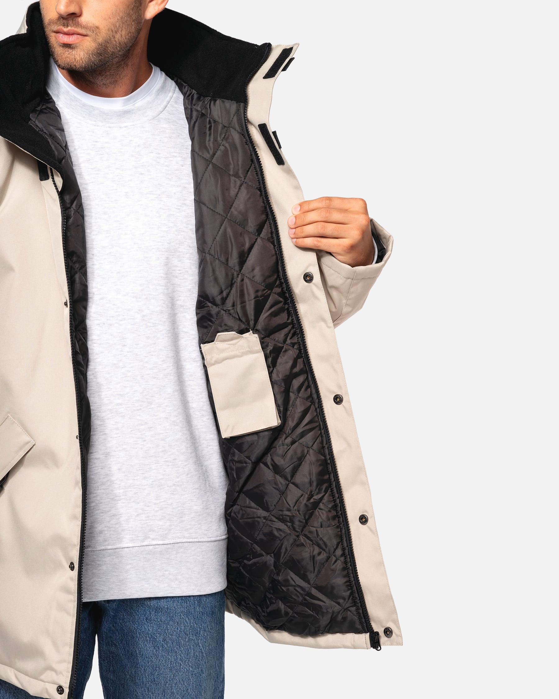 Herren Parka Jacke mit abnehmbarer Kapuze von VIVID