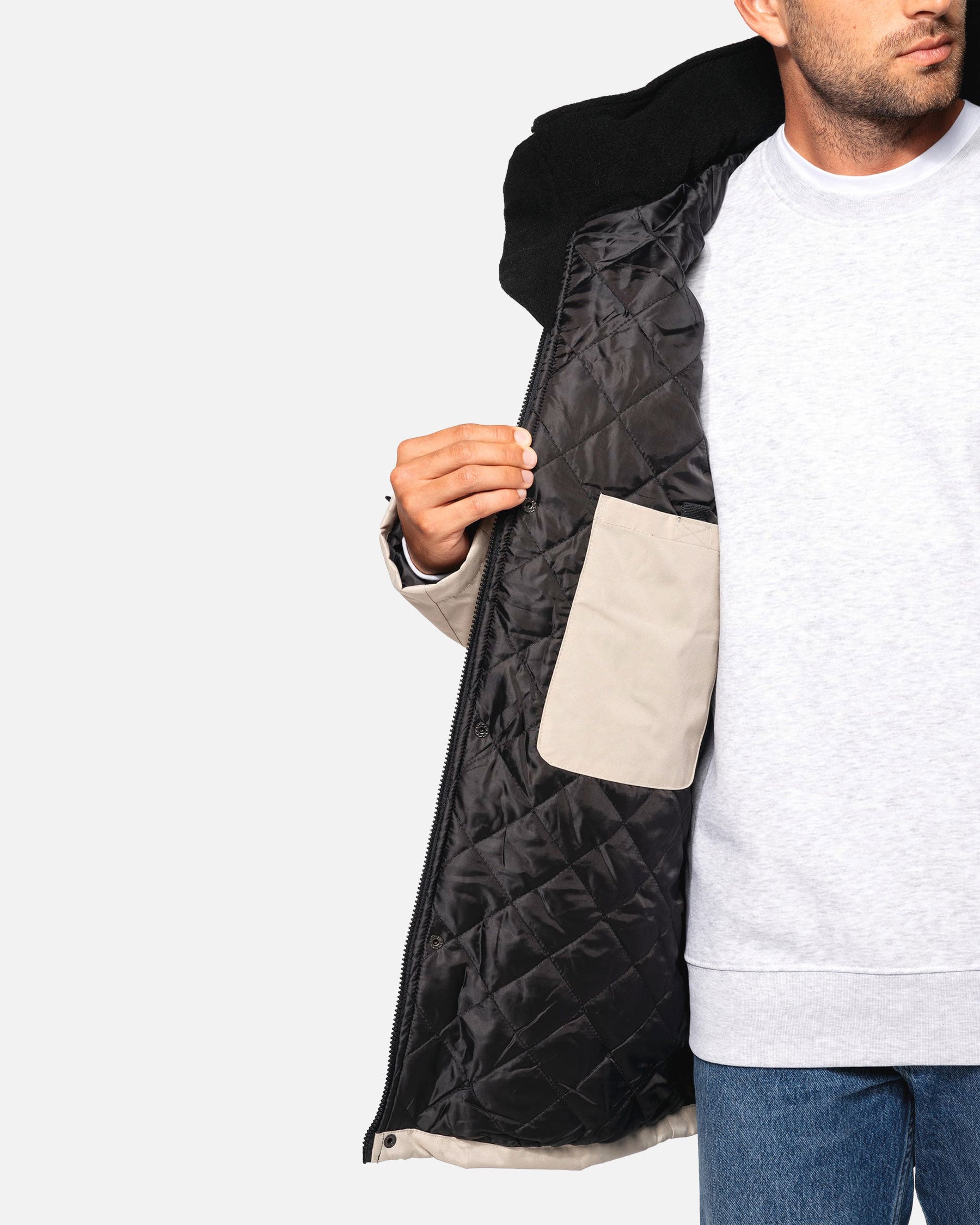 Herren Parka Jacke mit abnehmbarer Kapuze von VIVID