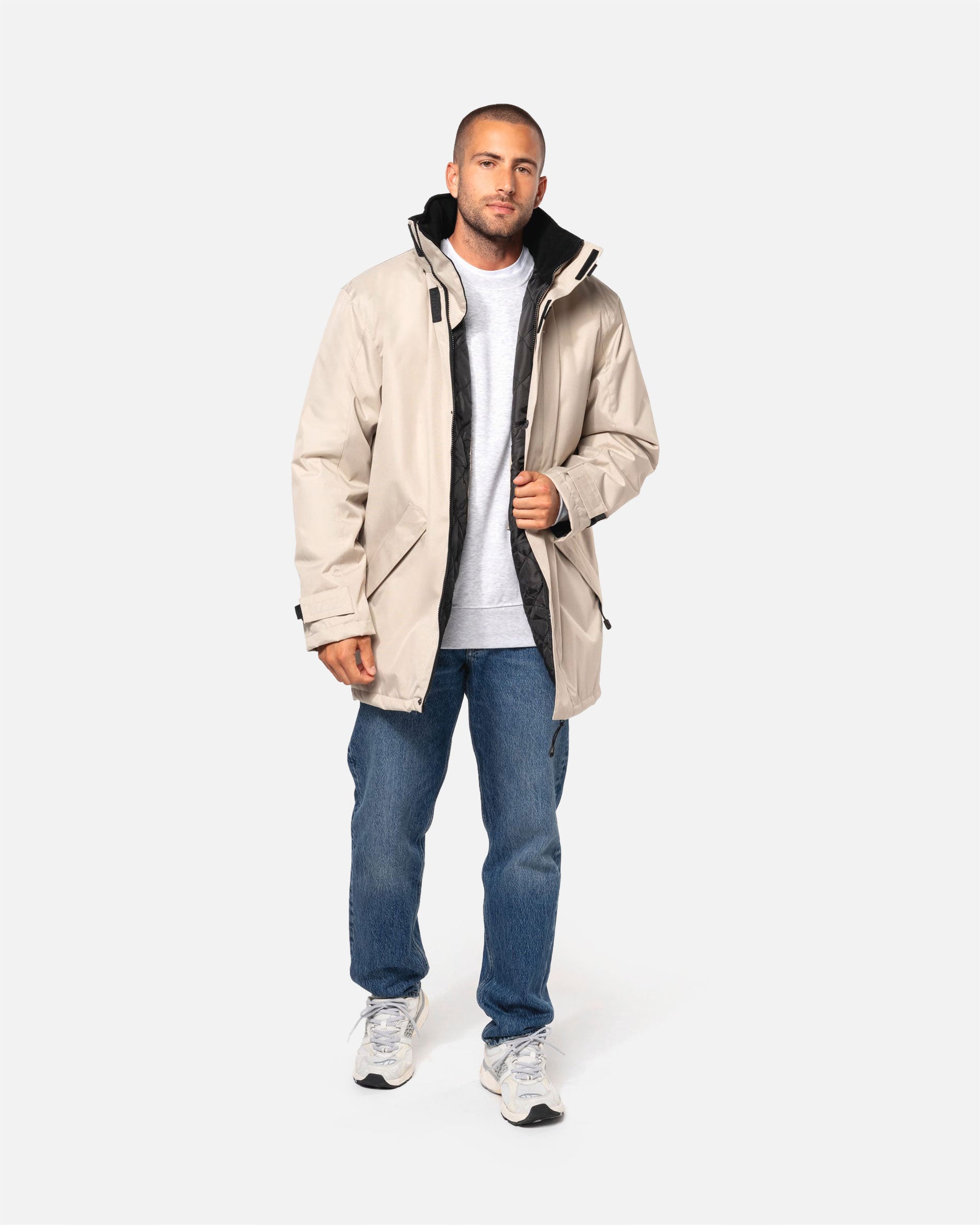 Herren Parka Jacke mit abnehmbarer Kapuze von VIVID