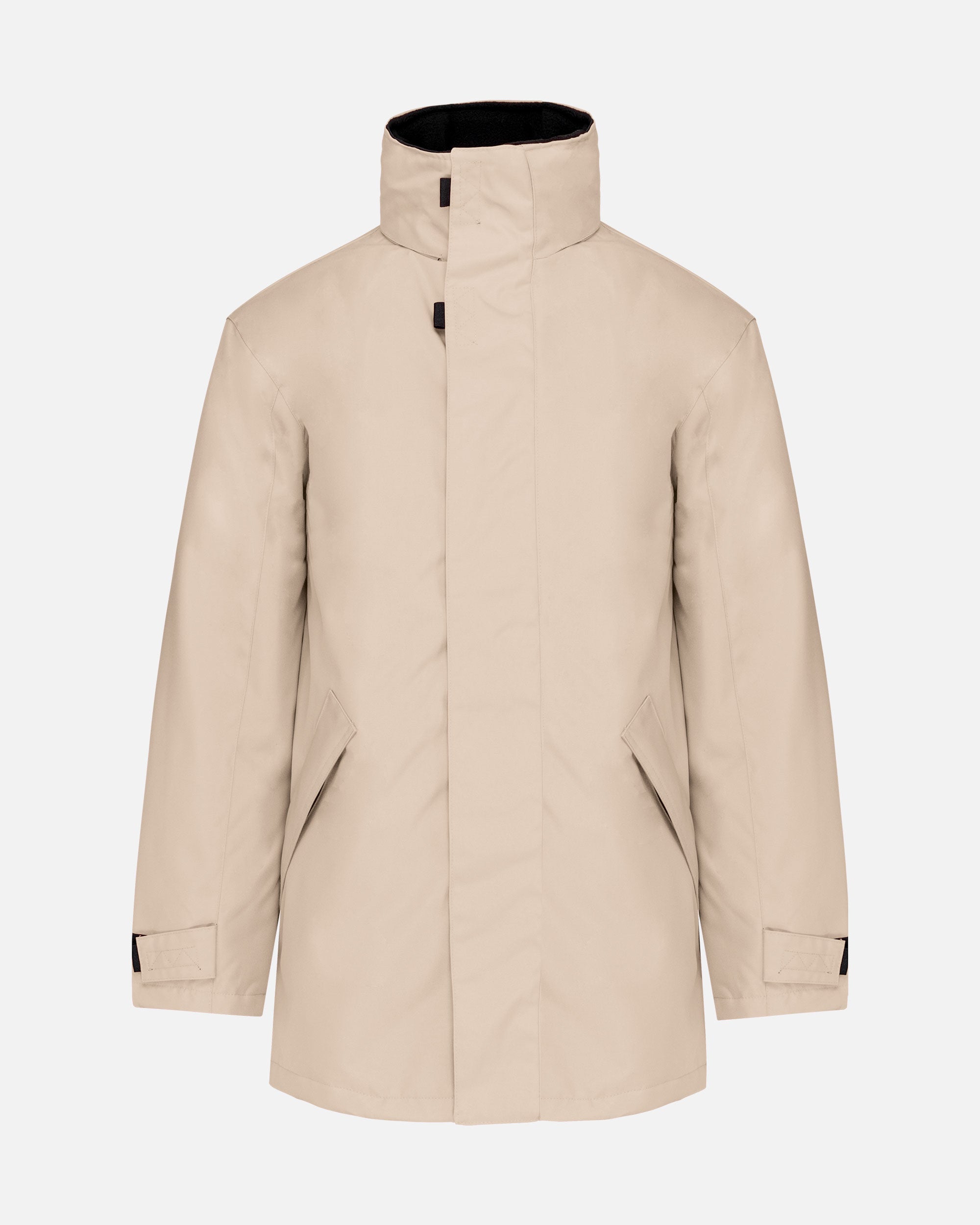 Herren Parka Jacke mit abnehmbarer Kapuze Beige von VIVID