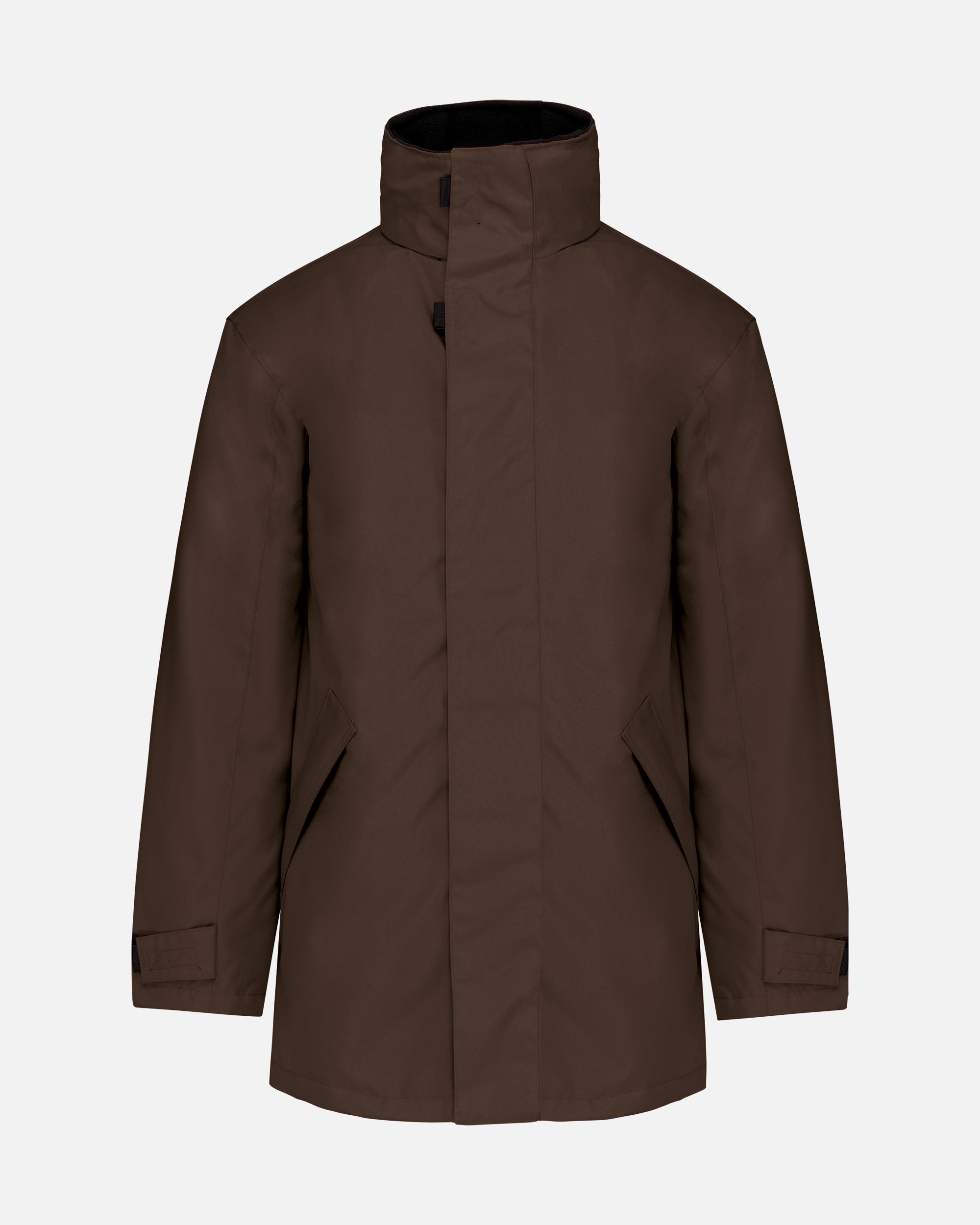 Herren Parka Jacke mit abnehmbarer Kapuze Chocolate Brown von VIVID
