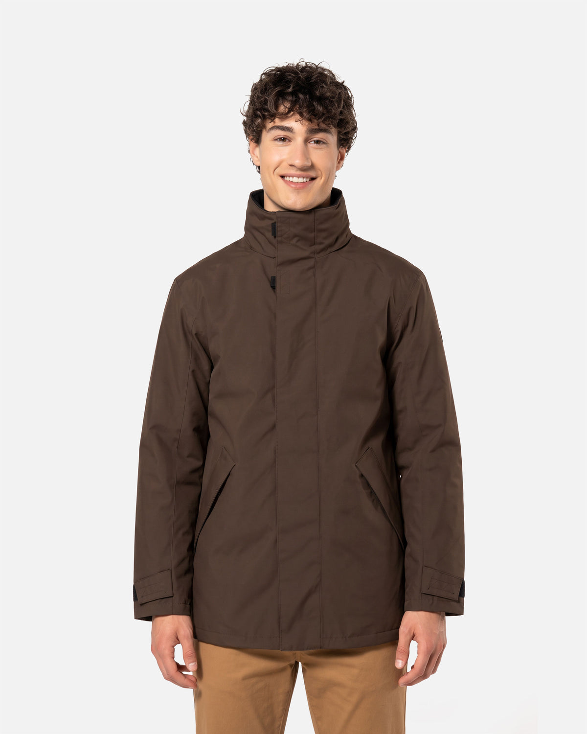 Herren Parka Jacke mit abnehmbarer Kapuze Chocolate Brown von VIVID