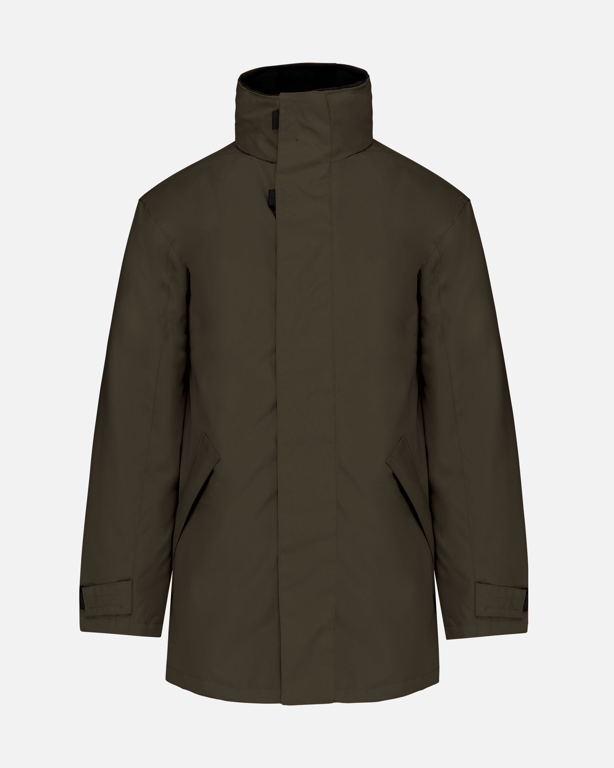 Herren Parka Jacke mit abnehmbarer Kapuze Khaki von VIVID