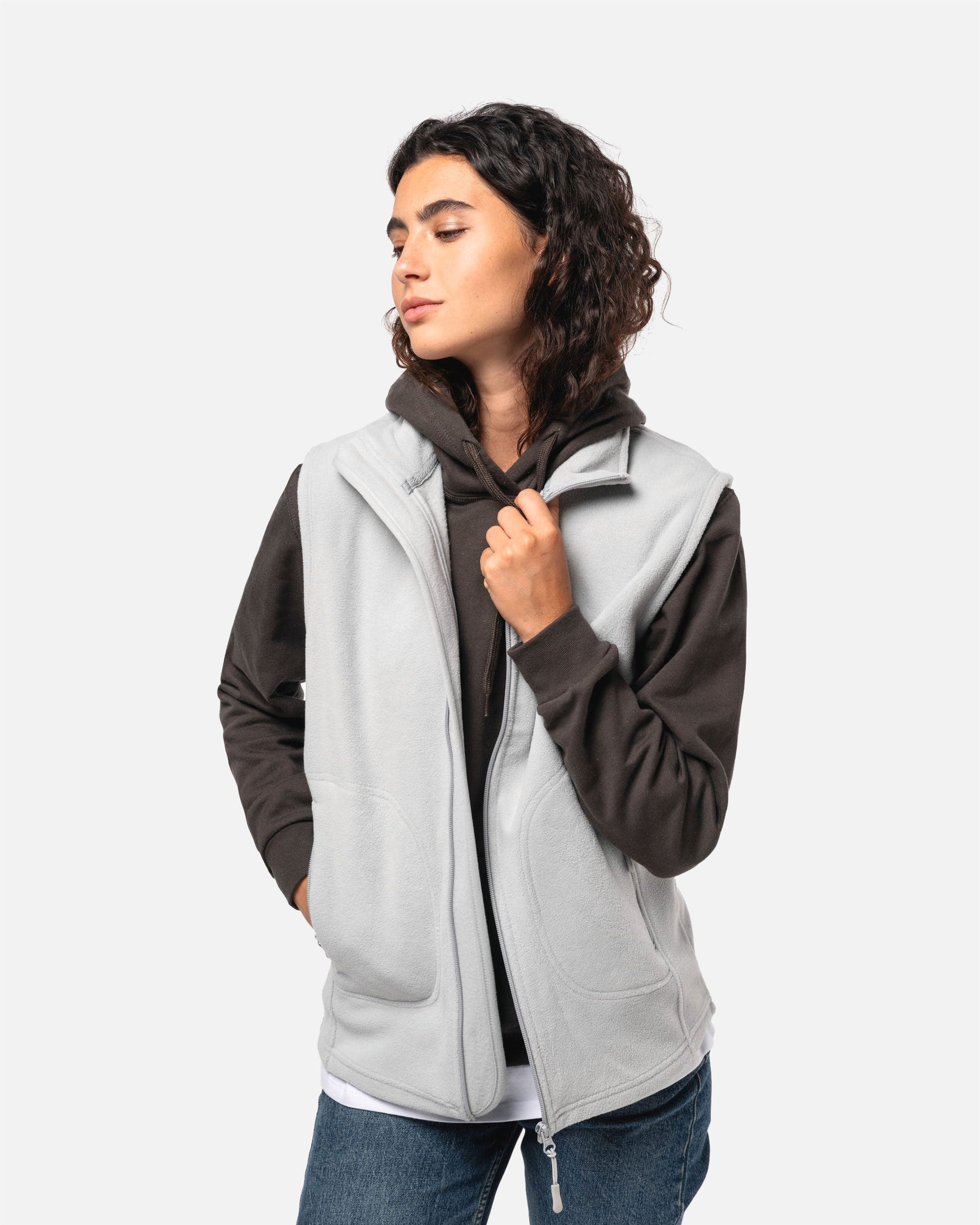 Unisex Mikrofleece Weste Light Grey von VIVID