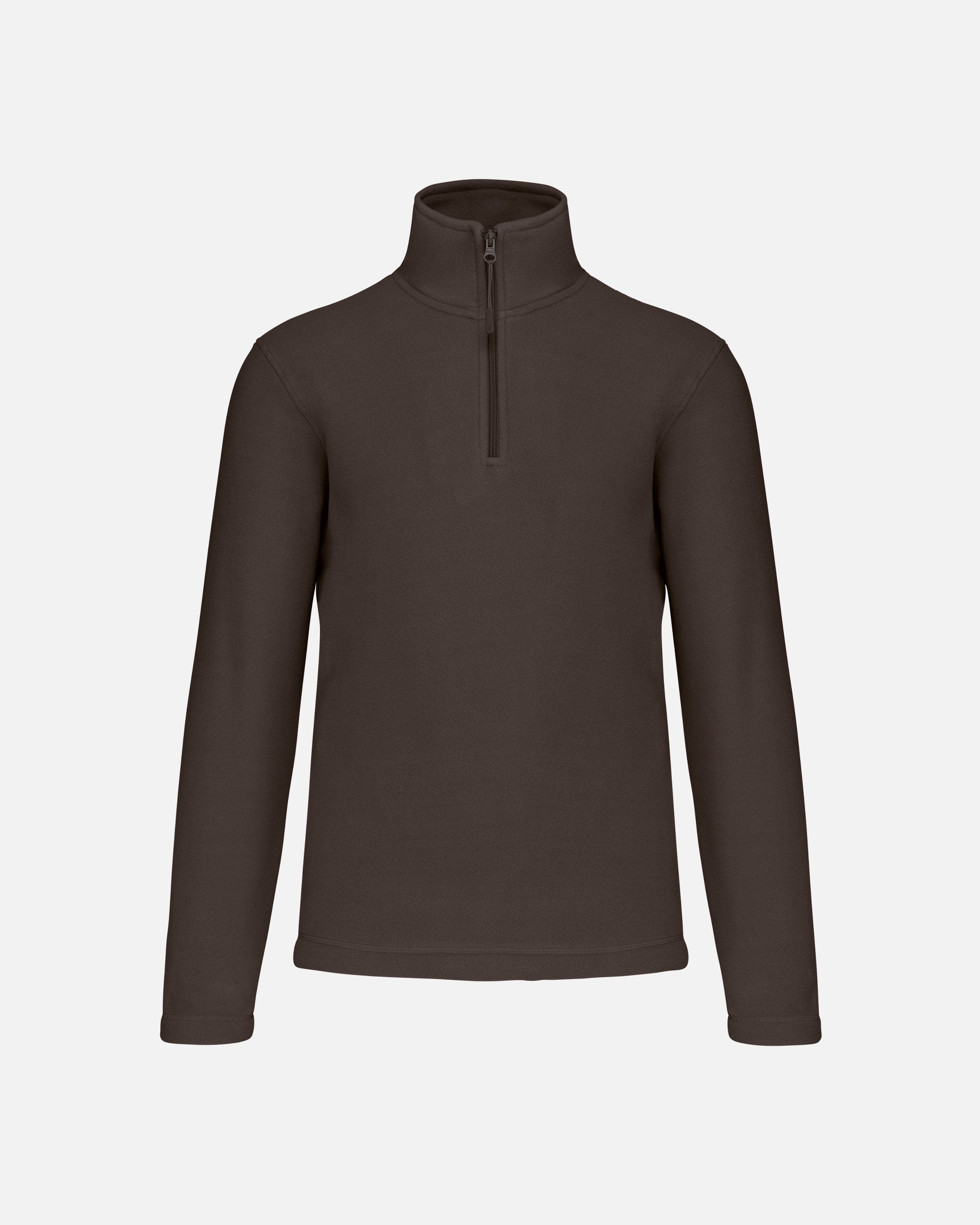 Herren Mikrofleece Pullover mit 1/4-Reißverschluss Chocolate Brown von VIVID