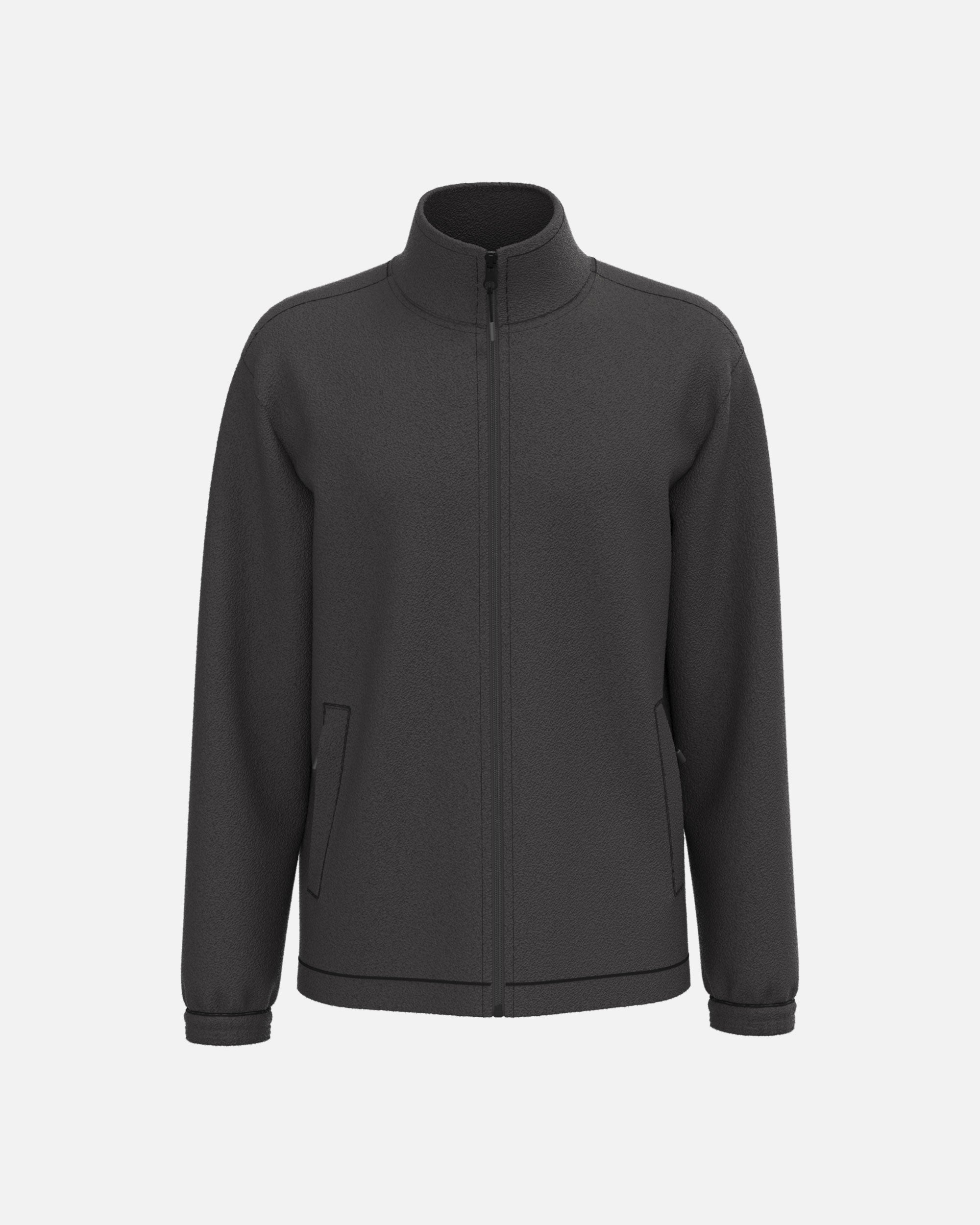 Unisex Mikrofleece Jacke mit elastischen Ärmelbündchen Charcoal von VIVID