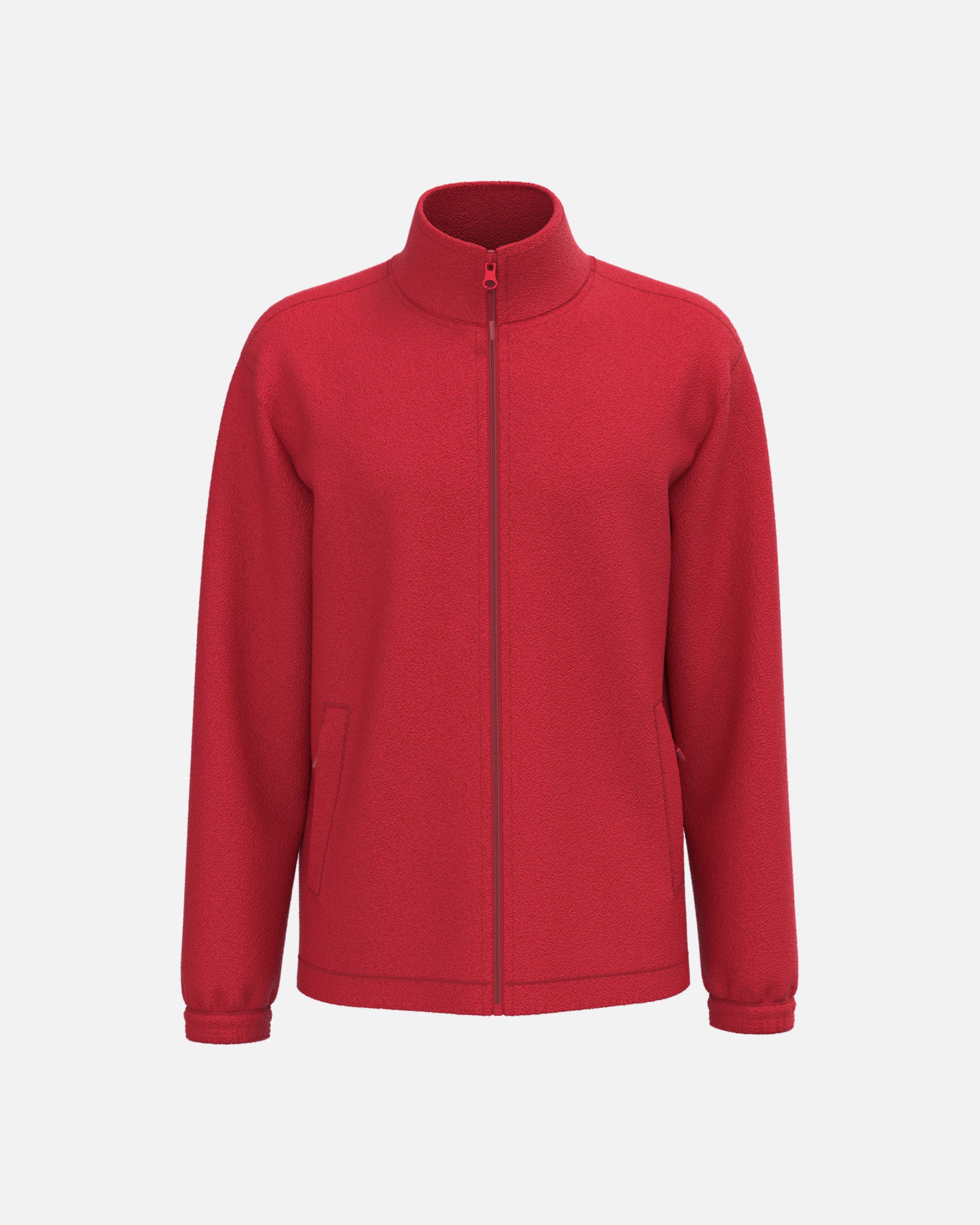 Unisex Mikrofleece Jacke mit elastischen Ärmelbündchen Fire Red von VIVID