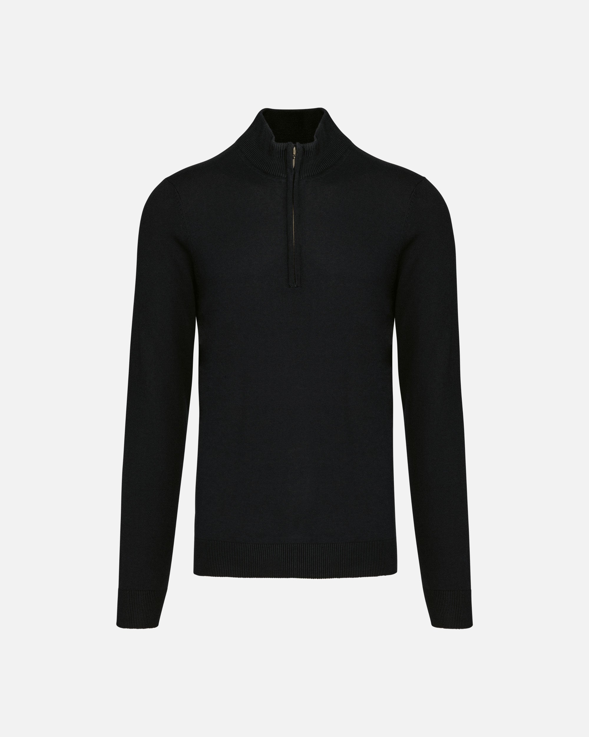 Herren Pullover mit 1/4-Reißverschluss Black von VIVID