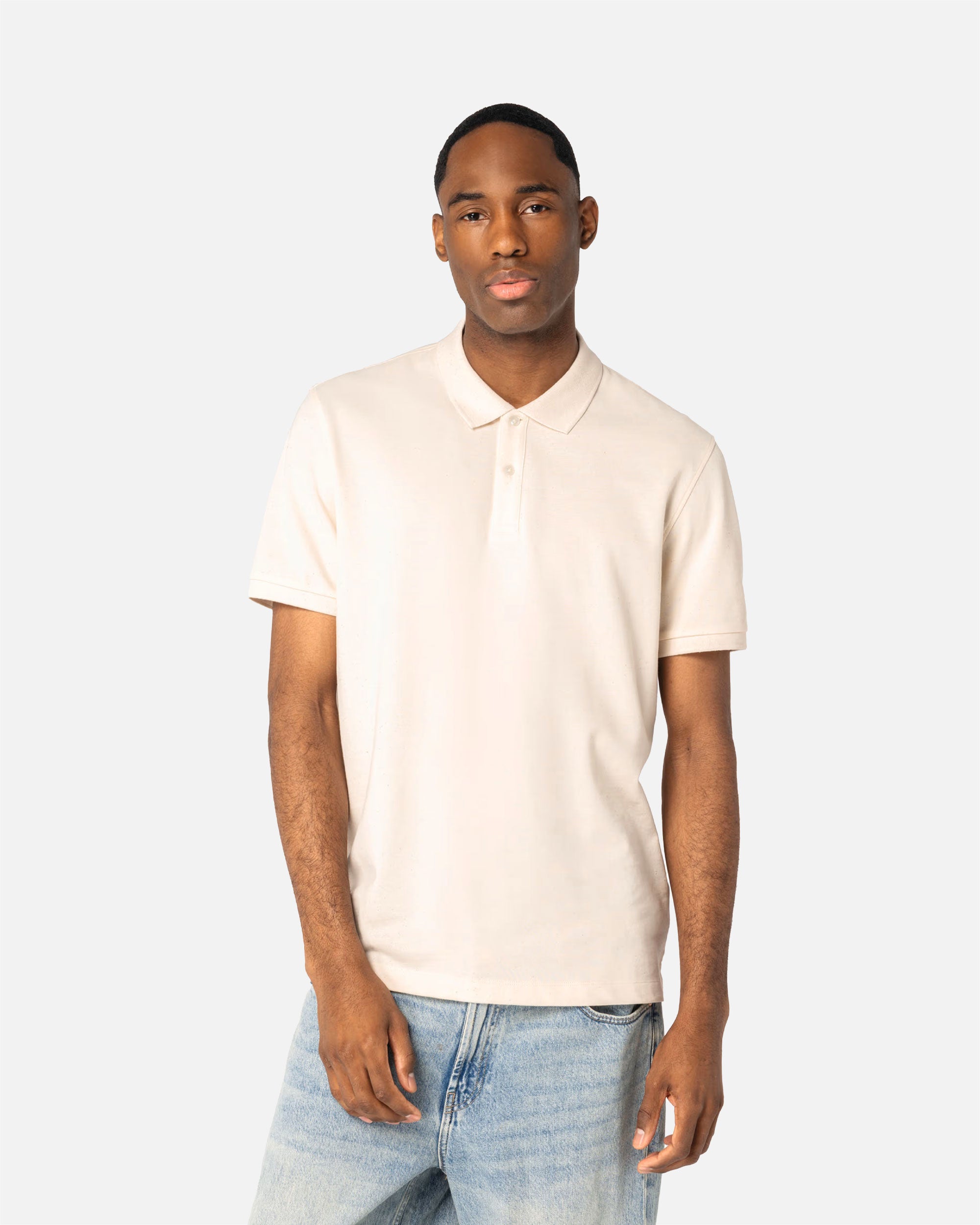 Schweres Herren Piqué Polo T-Shirt 2.1 Natural von VIVID