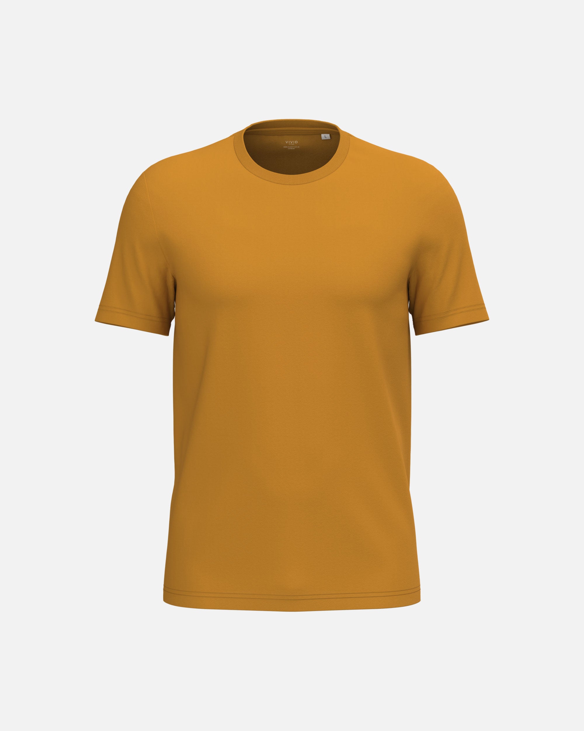 Klassisches Unisex Basic T-Shirt Mustard von VIVID