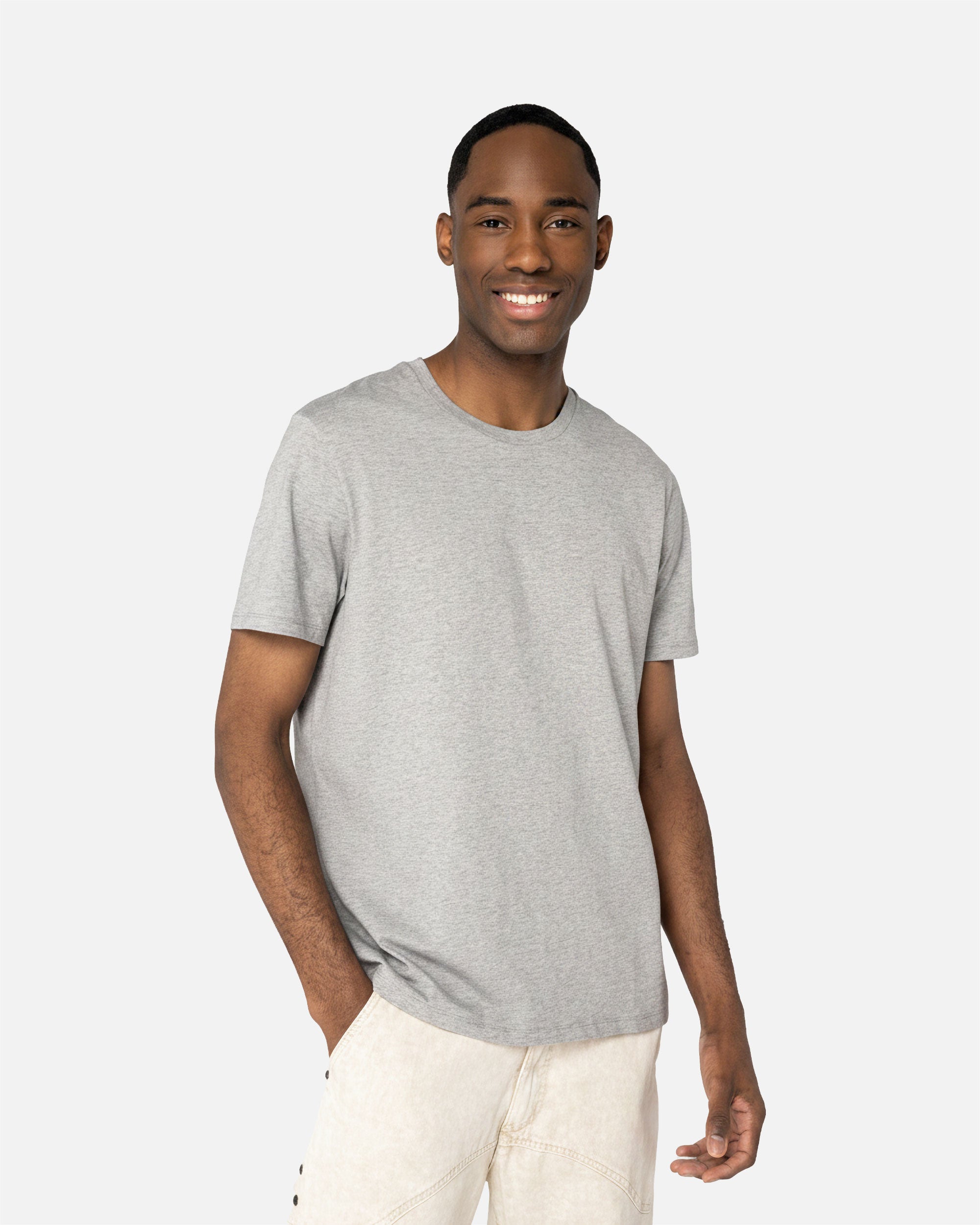 Klassisches Unisex Basic T-Shirt Grey Heather von VIVID