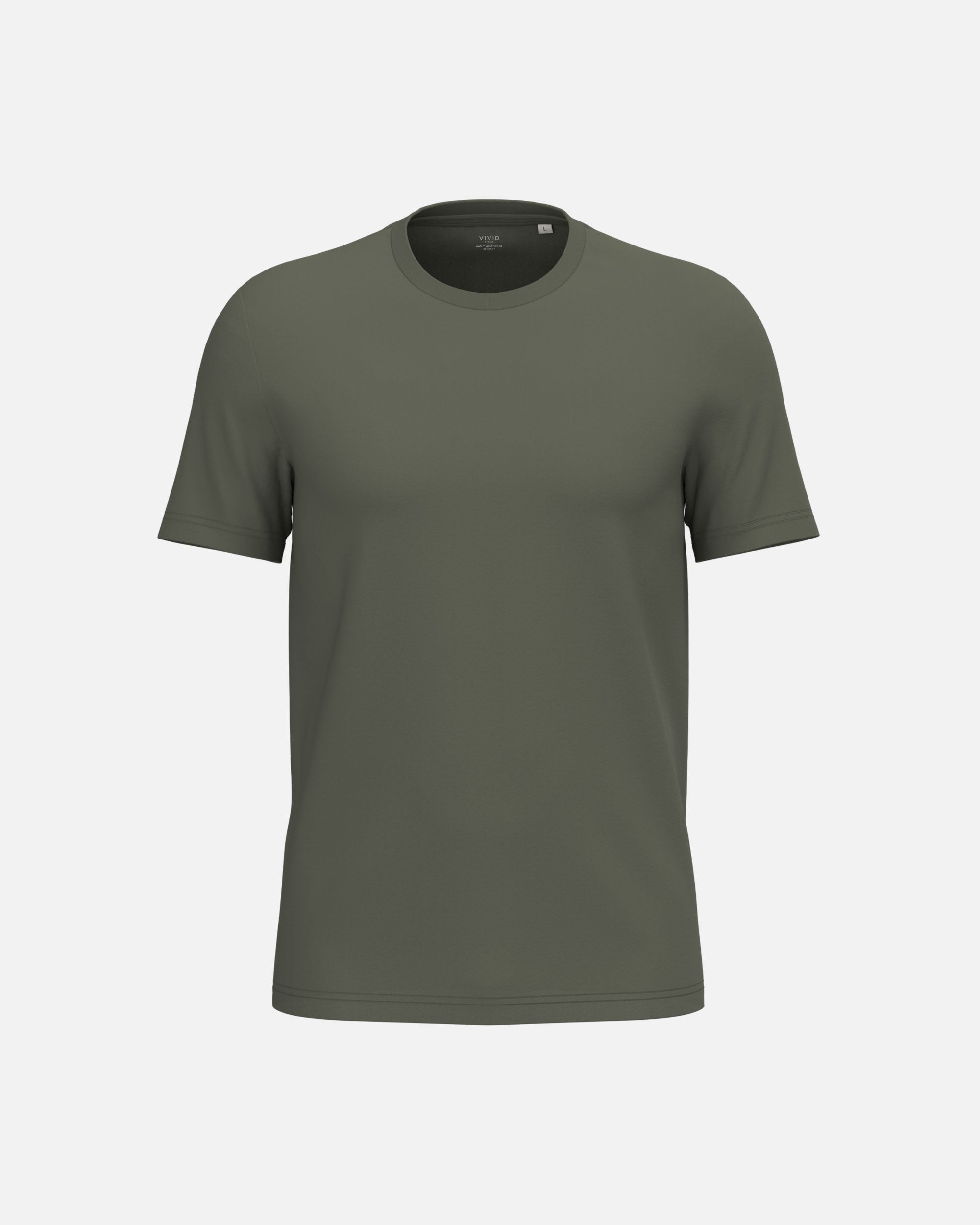 Klassisches Unisex Basic T-Shirt Khaki von VIVID