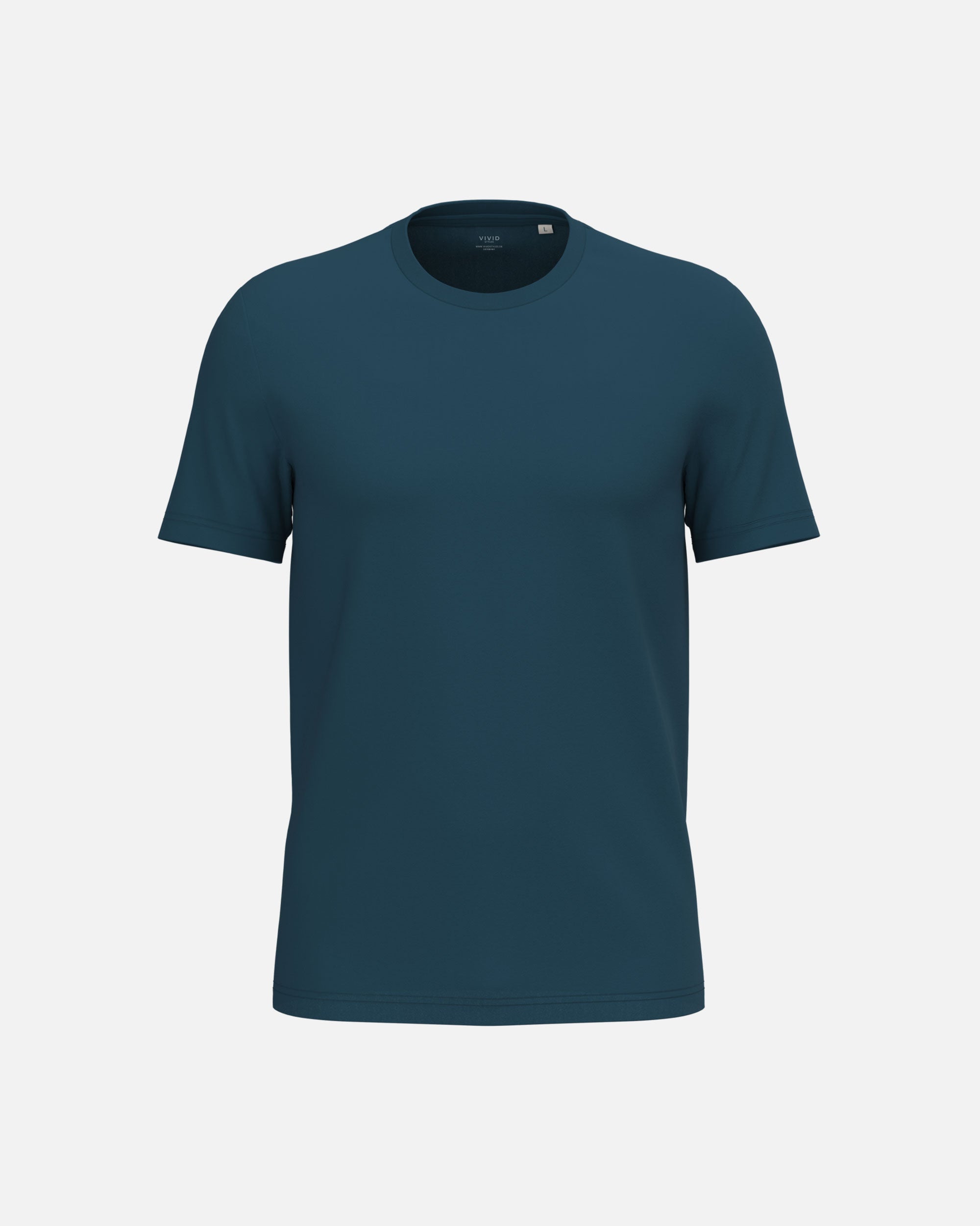 Klassisches Unisex Basic T-Shirt Peacock Blue von VIVID