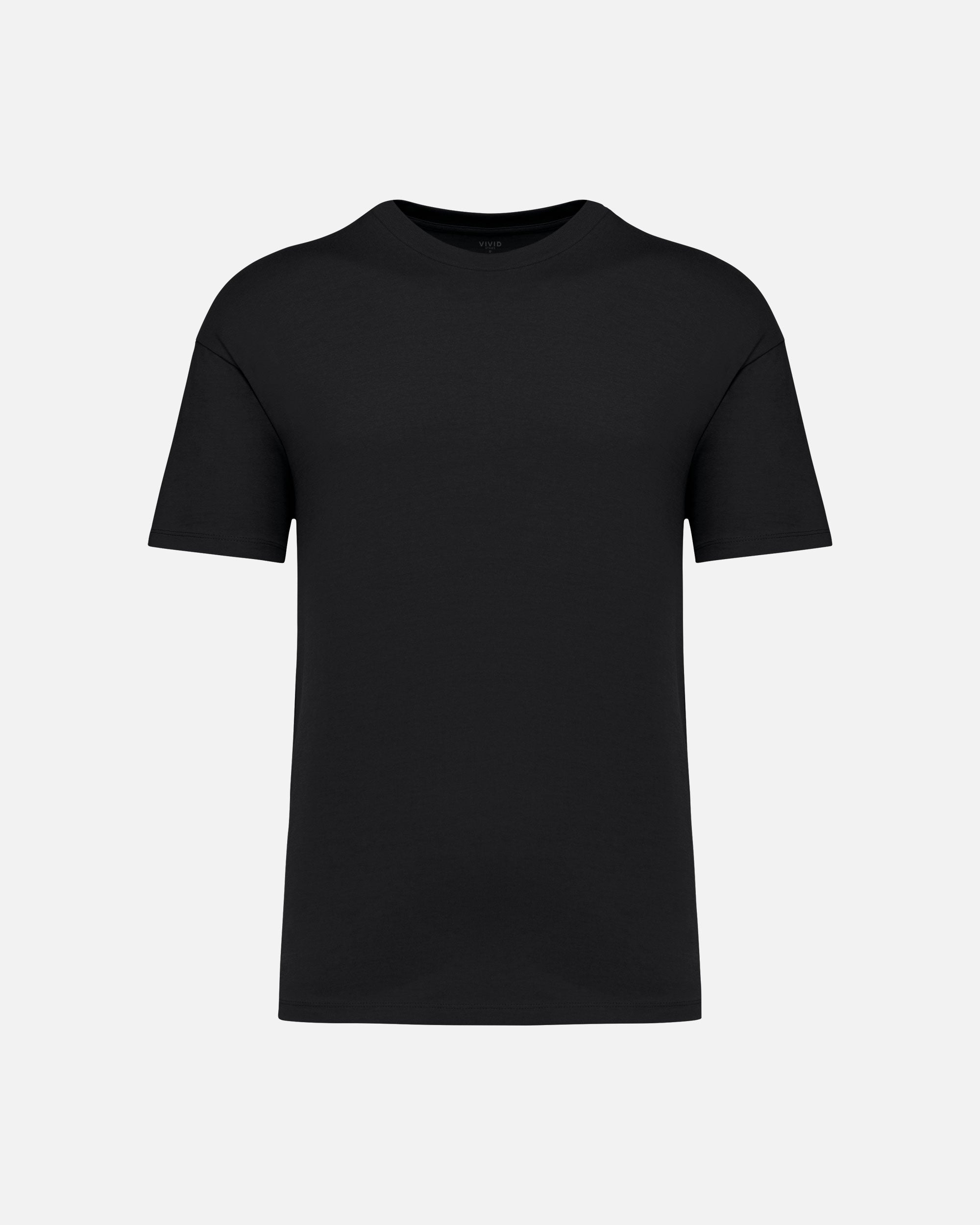 Unisex T-Shirt mit hängenden Schultern Black von VIVID