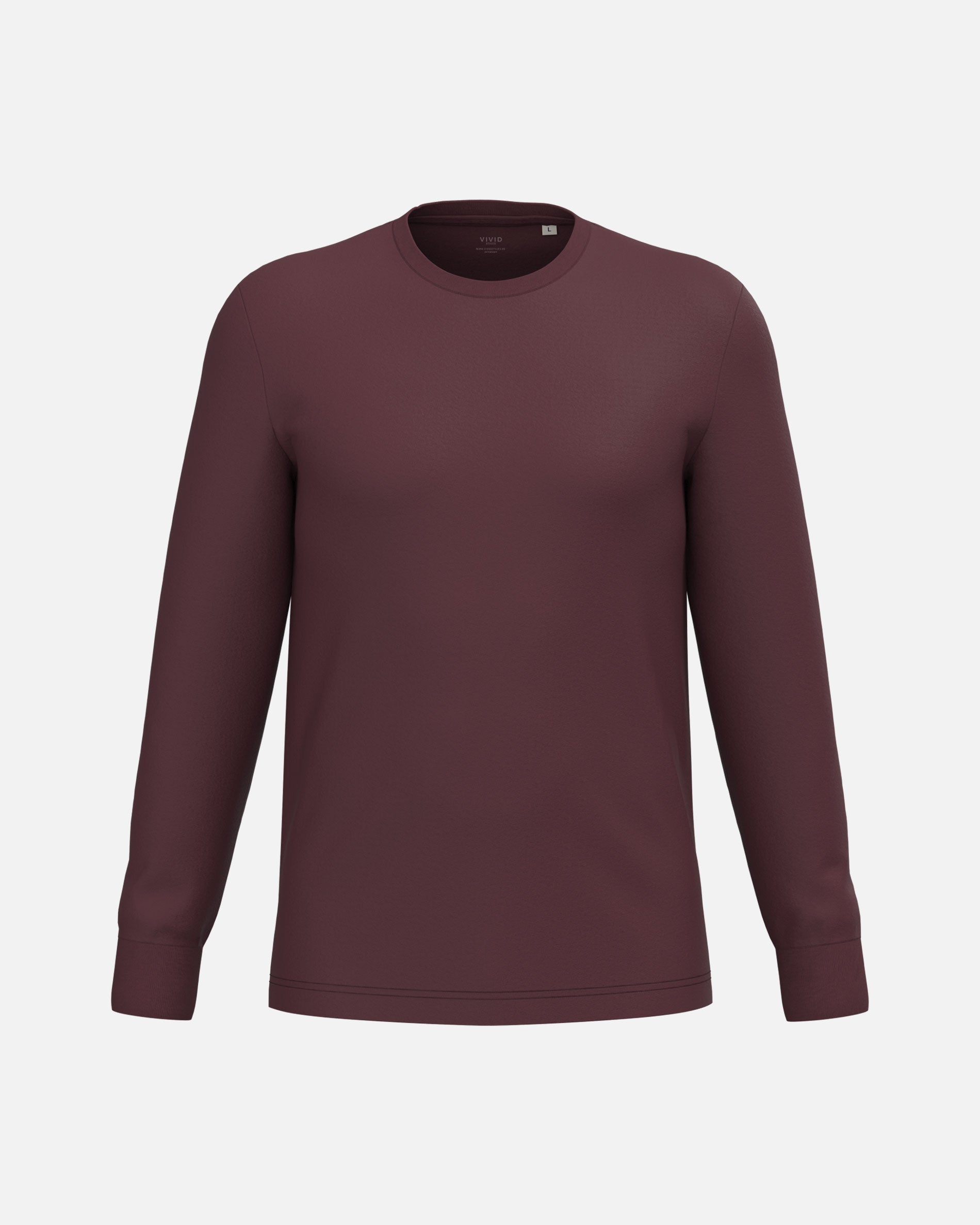 Klassisches Unisex Langarmshirt Burgundy von VIVID