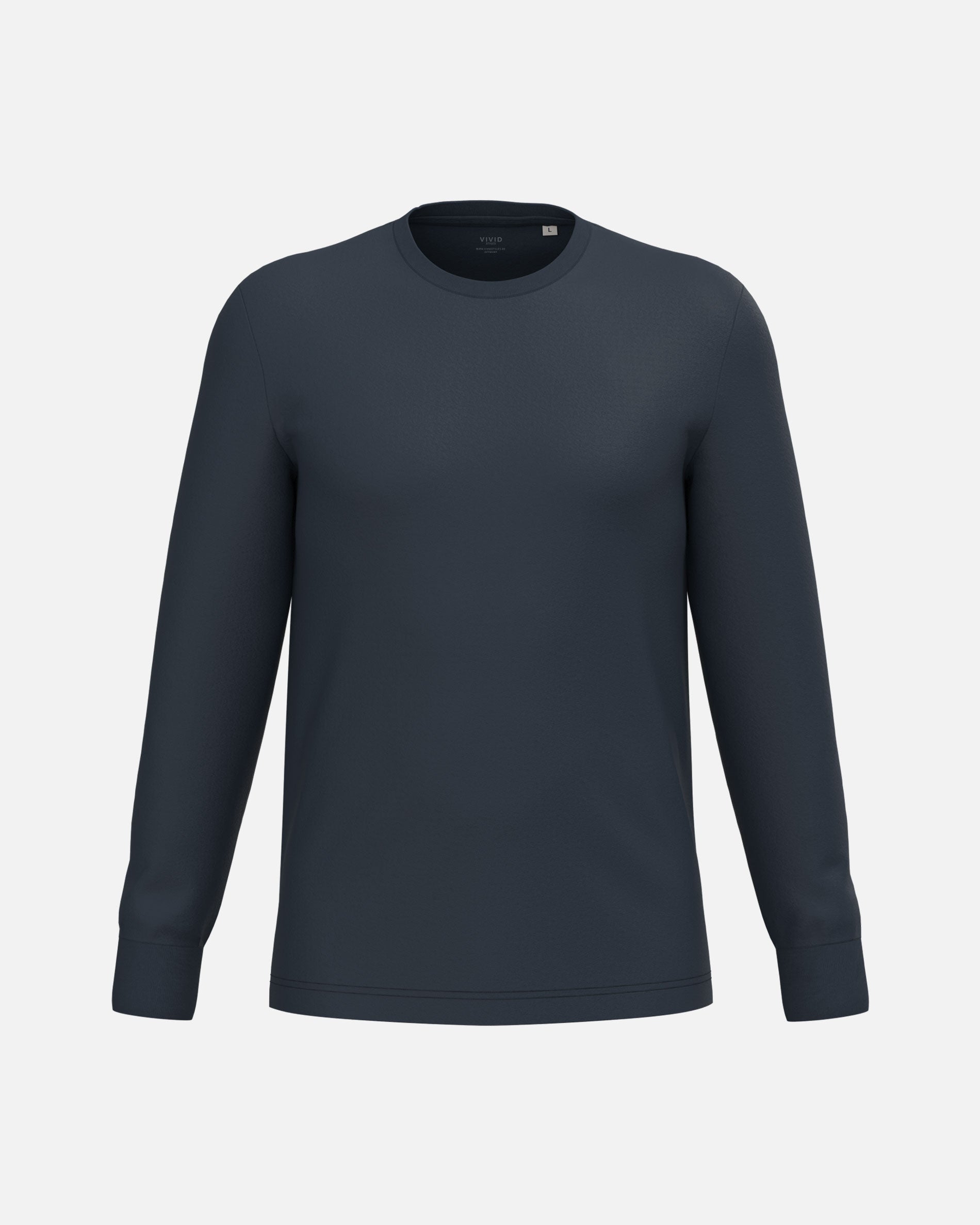 Klassisches Unisex Langarmshirt Navy Blue von VIVID