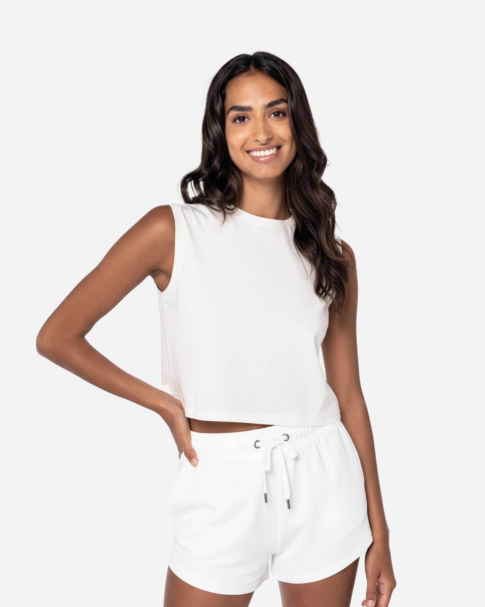 Bauchfreies Damen Top Washed Ivory von VIVID