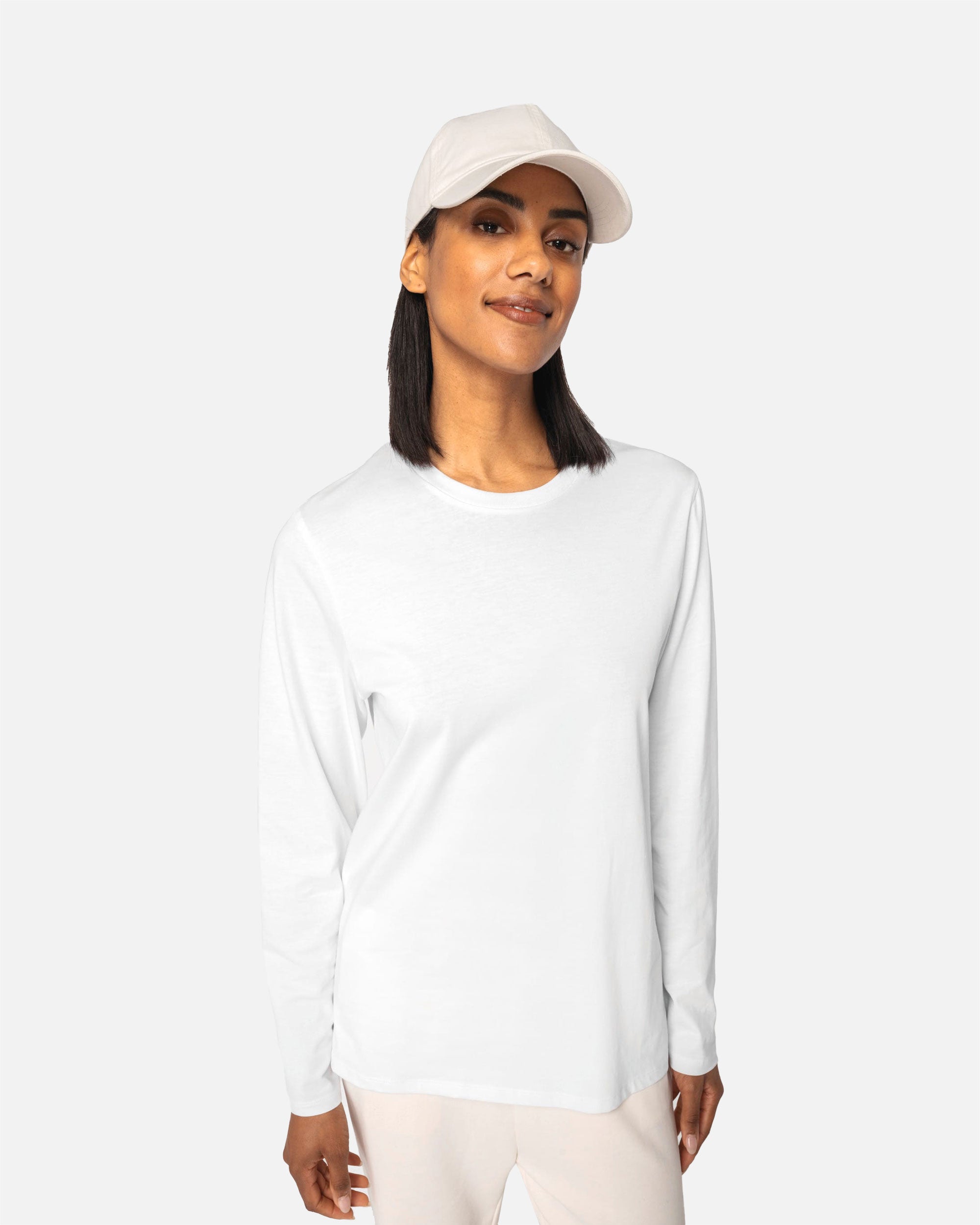 Leichtes Unisex Langarmshirt White von VIVID