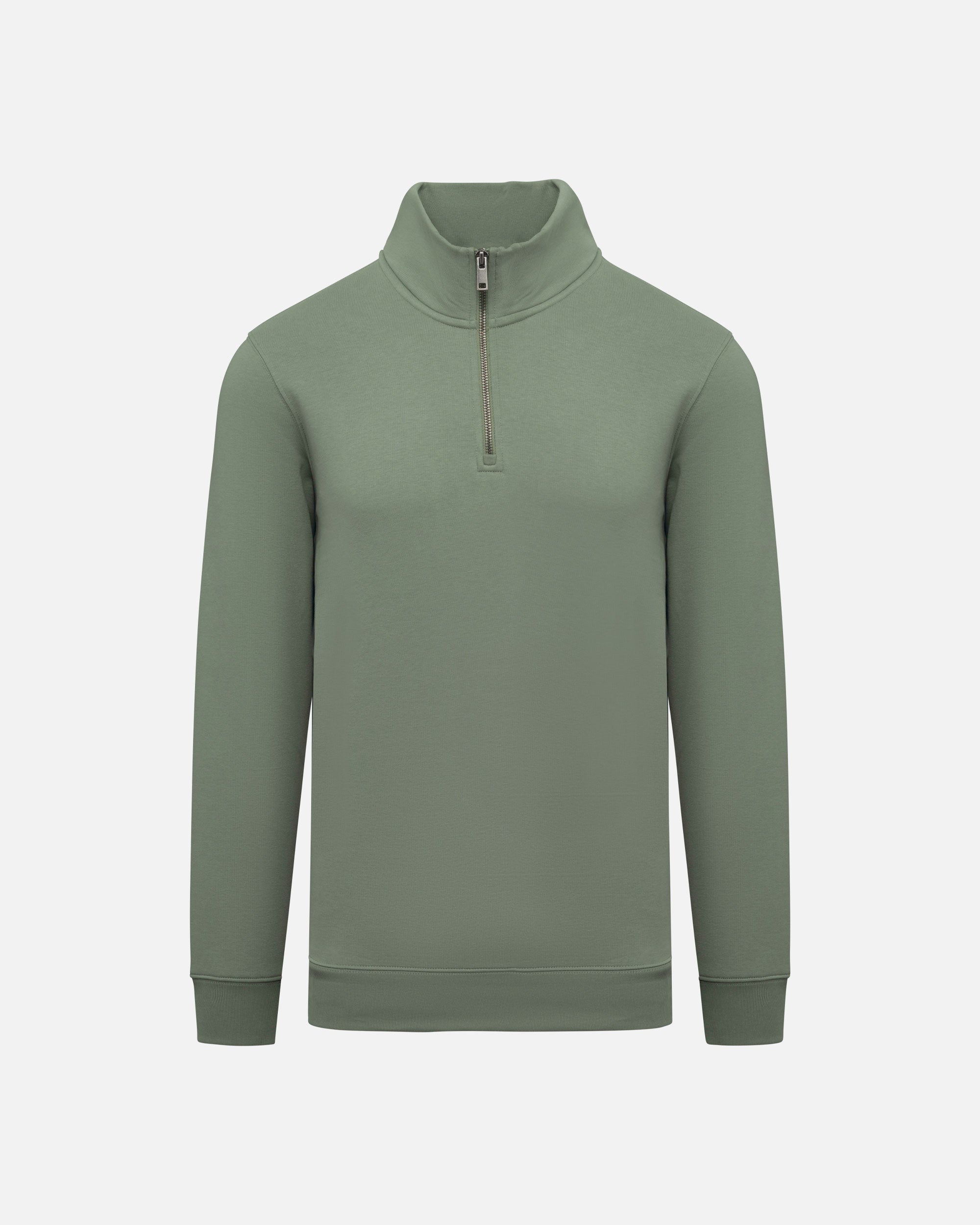 Schweres Herren 1/4 Zip Sweatshirt Moss Green von VIVID