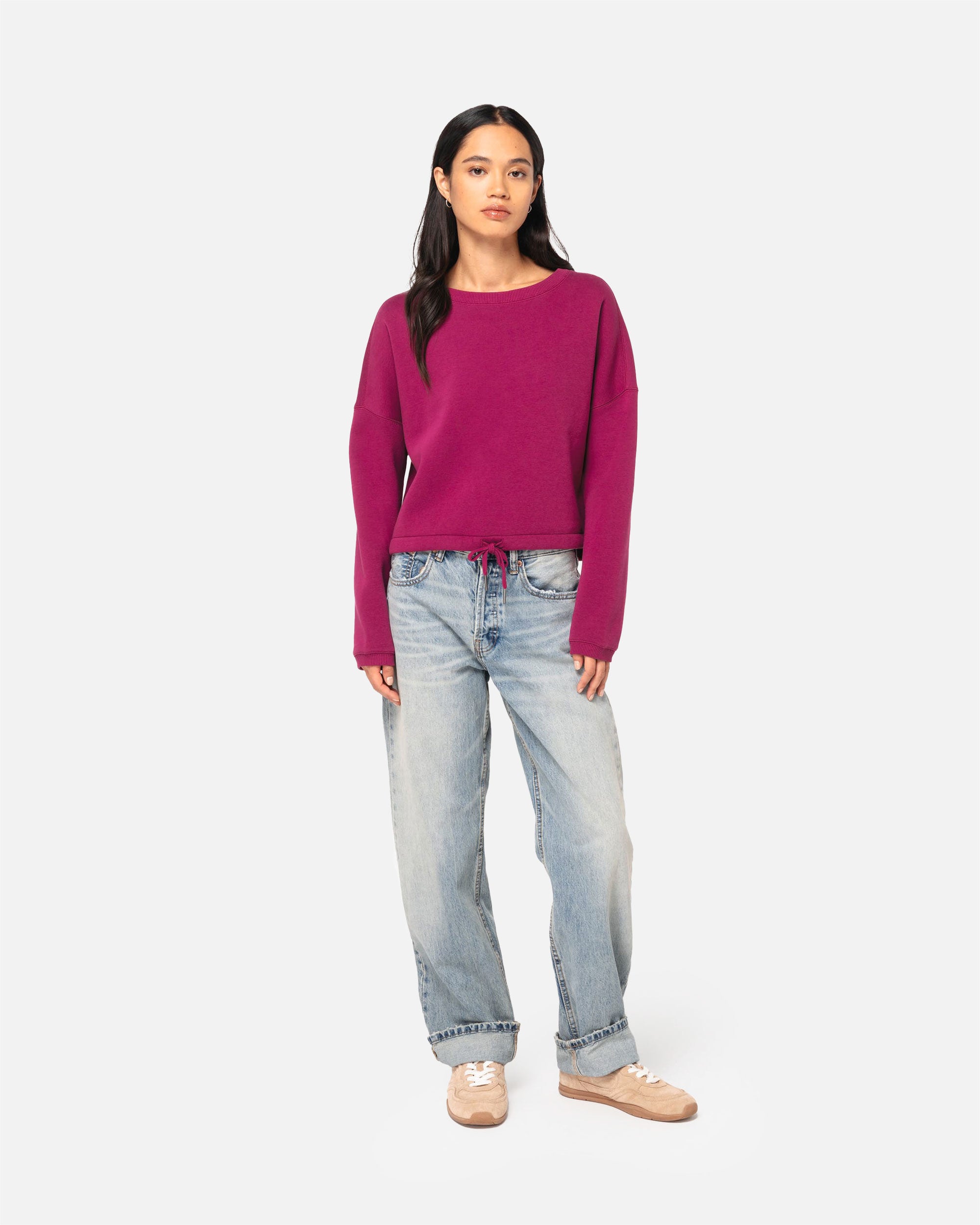 Verkürztes Übergroßes Damen Sweatshirt von VIVID