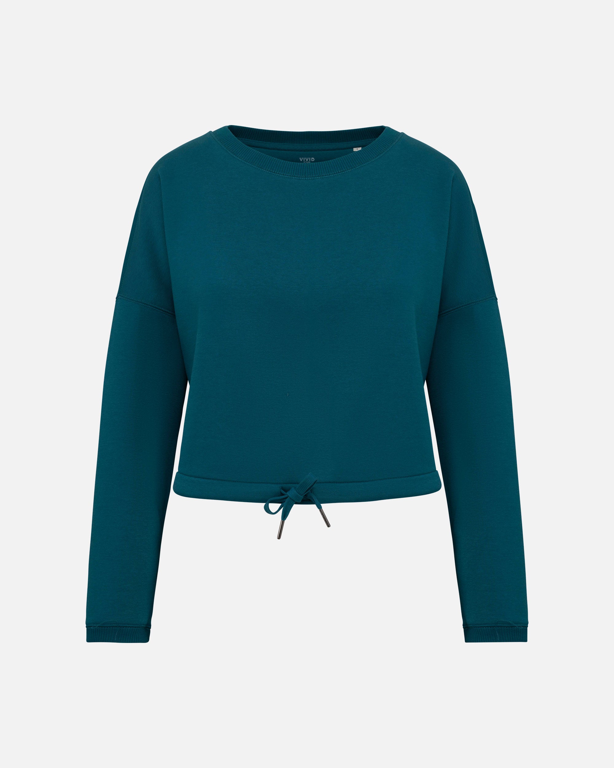 Verkürztes Übergroßes Damen Sweatshirt Peacock Green von VIVID