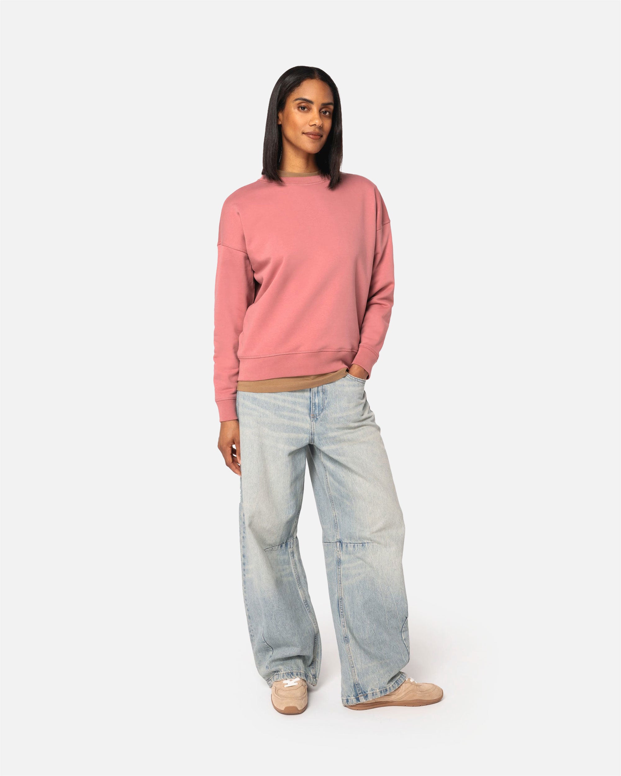 Damen Sweatshirt mit überschnittenen Schultern