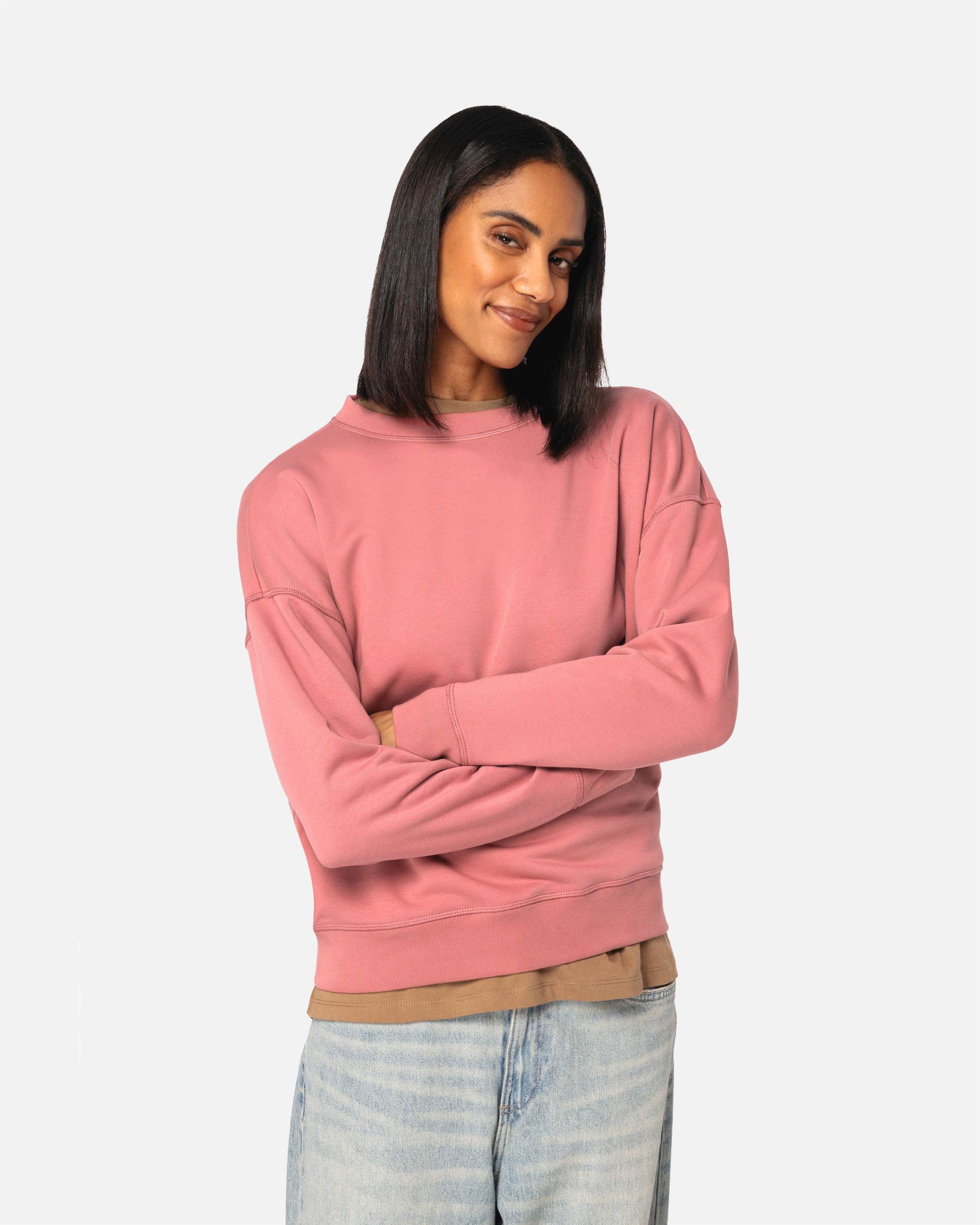 Damen Sweatshirt mit überschnittenen Schultern