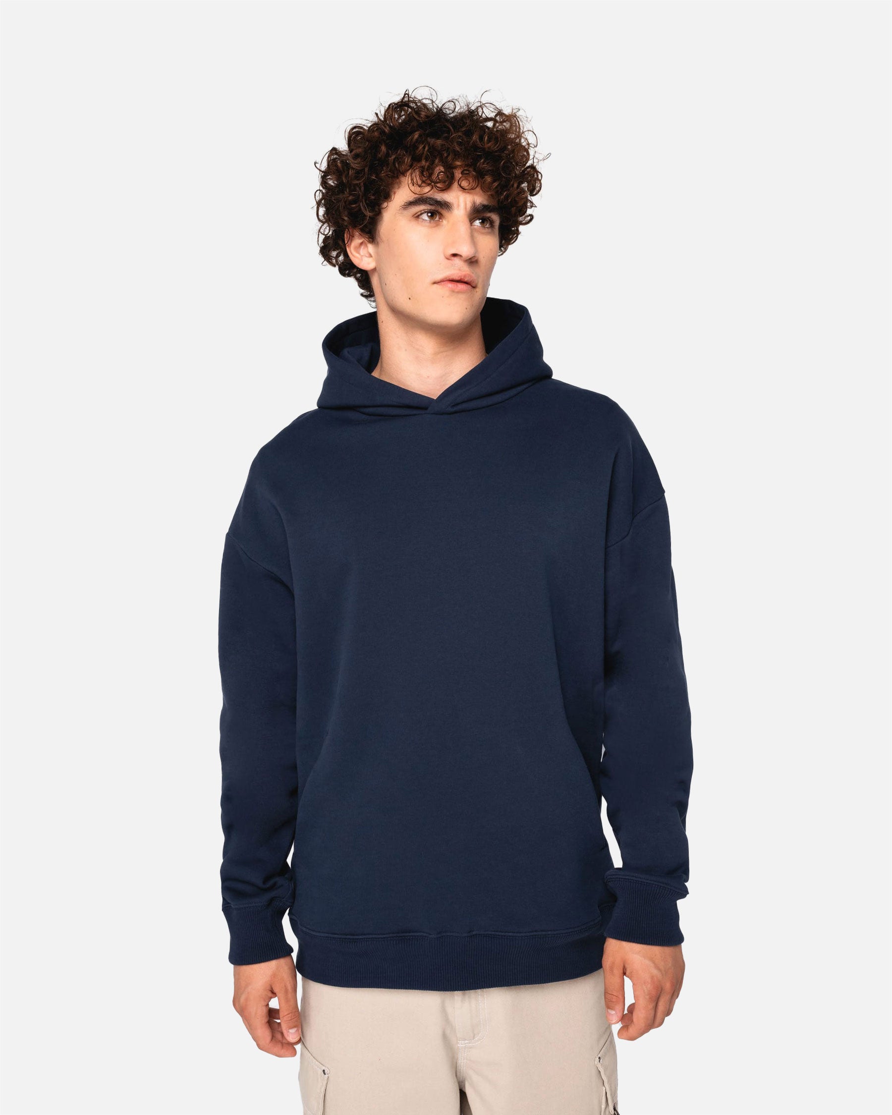 Schweres Übergroßes Unisex Kapuzensweatshirt Navy Blue von VIVID