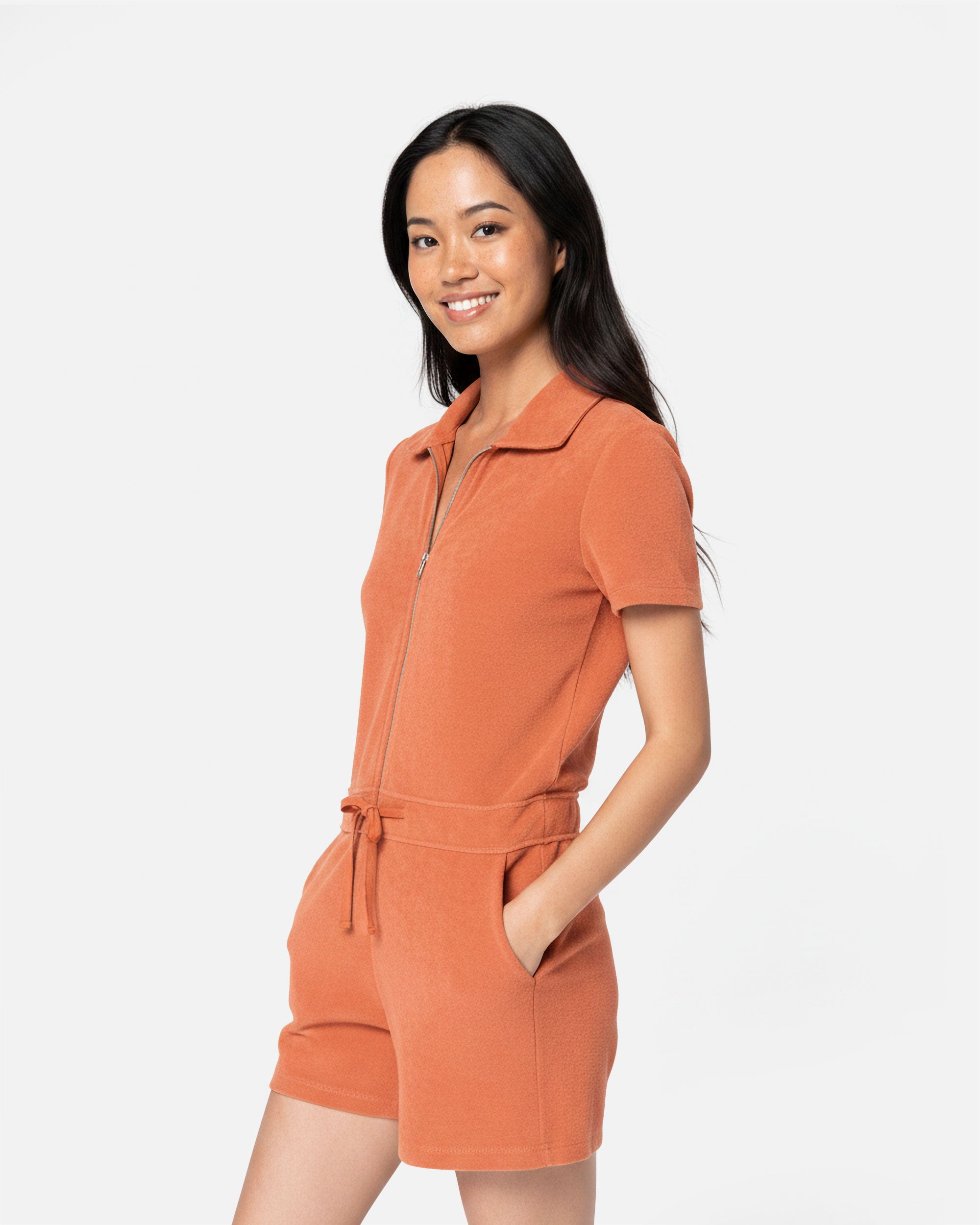 Damen Frottee Short-Jumpsuit Pomelo von VIVID