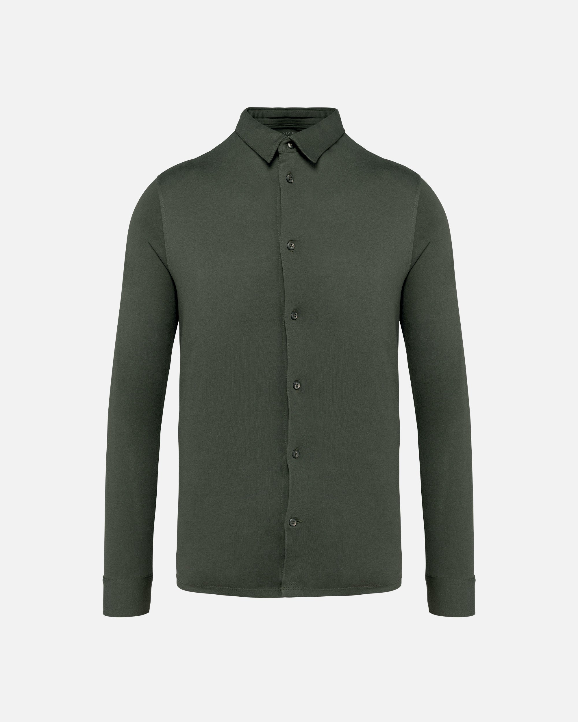 Herren Jersey Langarmhemd Khaki von VIVID