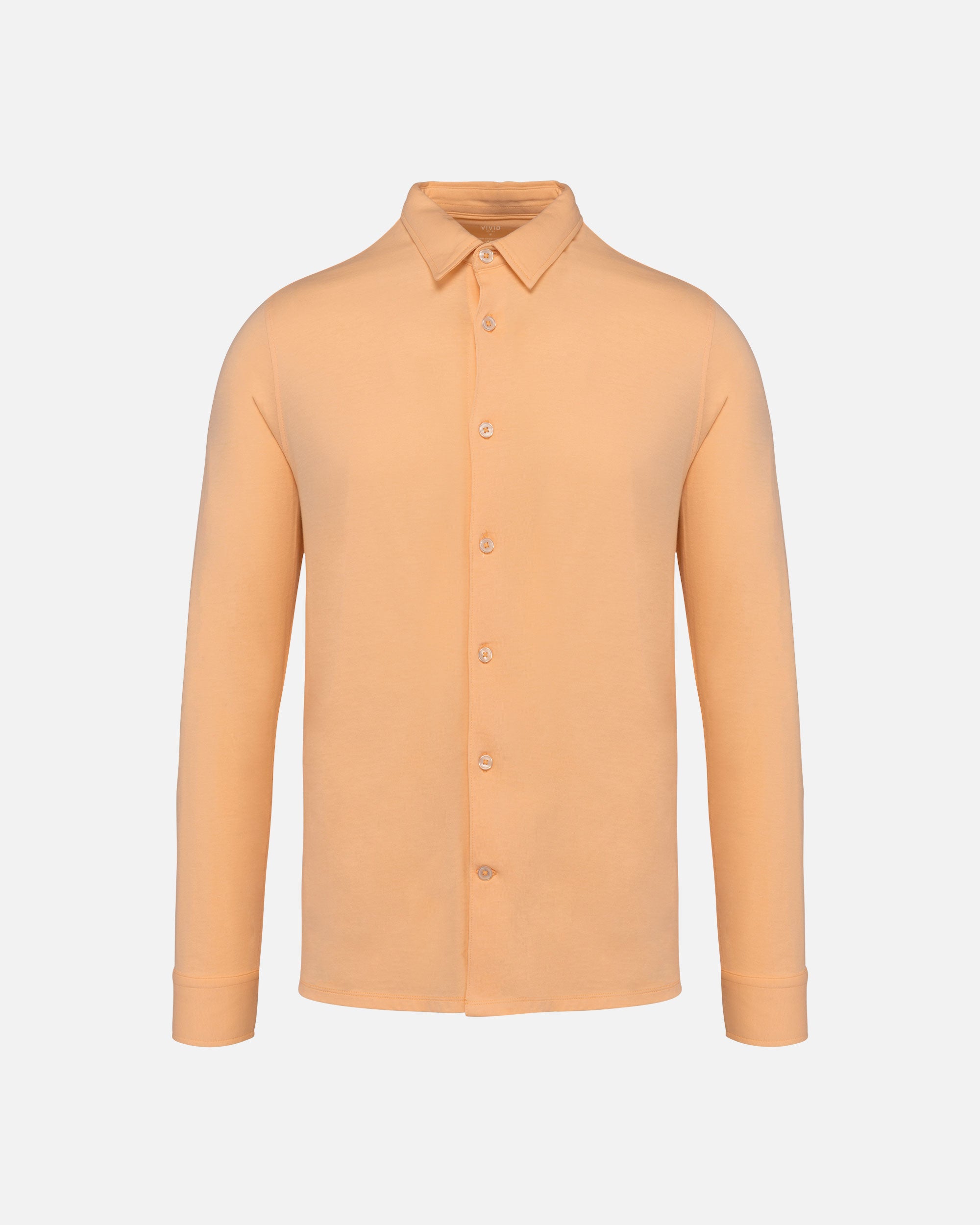 Herren Jersey Langarmhemd Pastel Apricot von VIVID