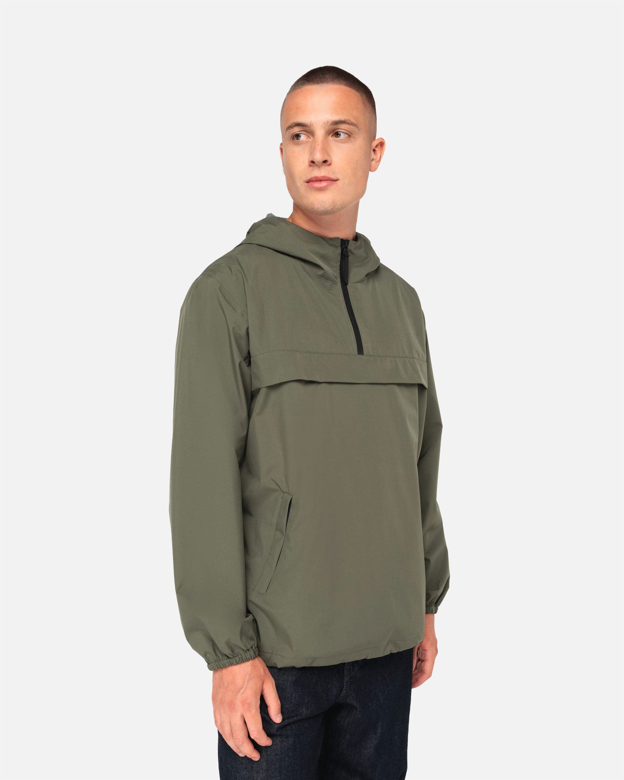 Wasserdichte Unisex Windjacke mit Kapuze Khaki von VIVID