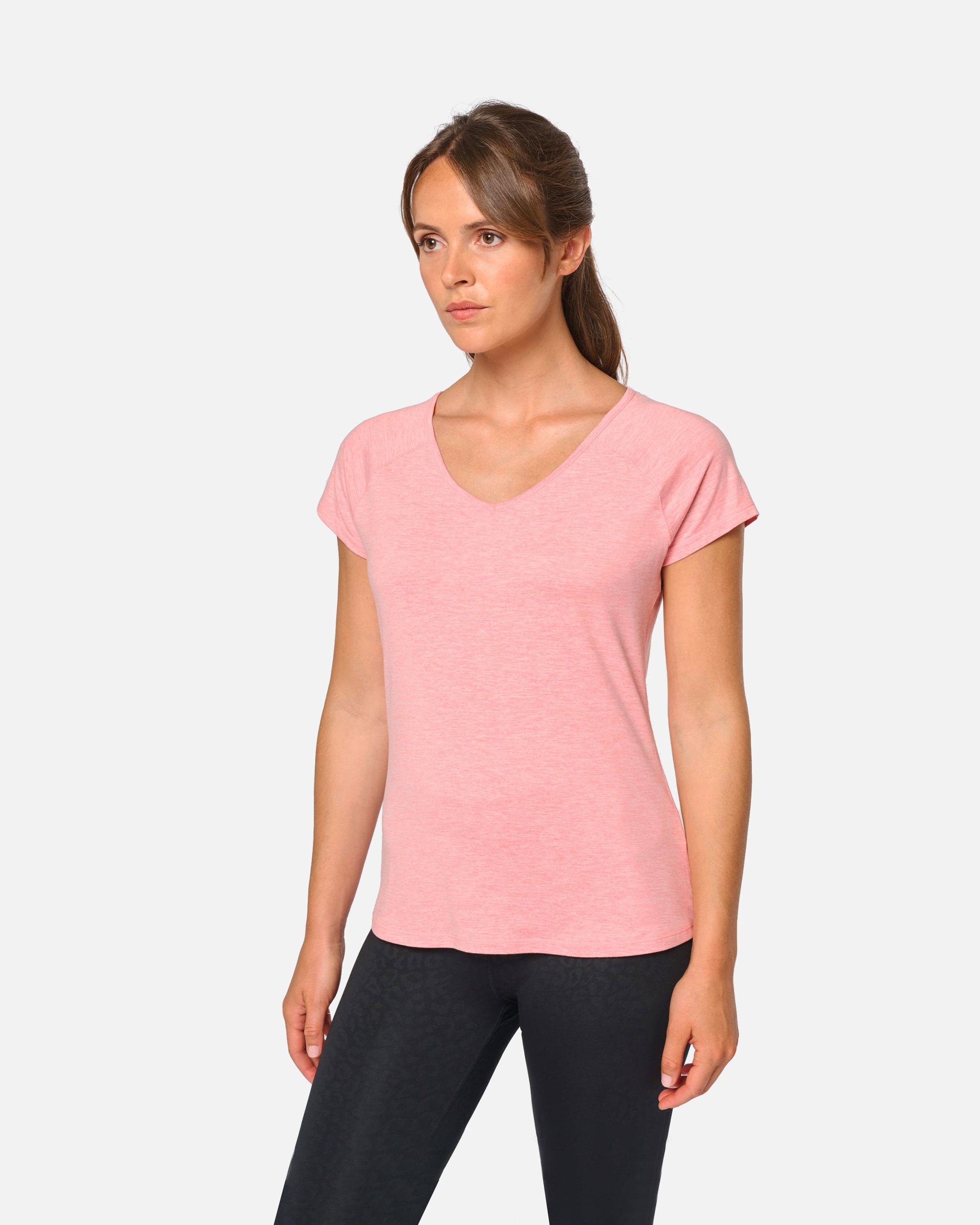 Damen Sport T-Shirt mit V-Neck Auschnitt