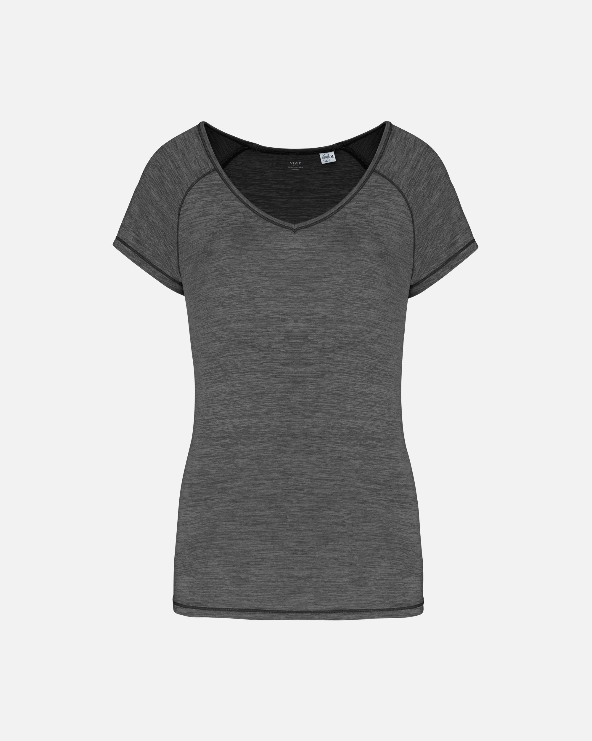 Damen Sport T-Shirt mit V-Neck Auschnitt