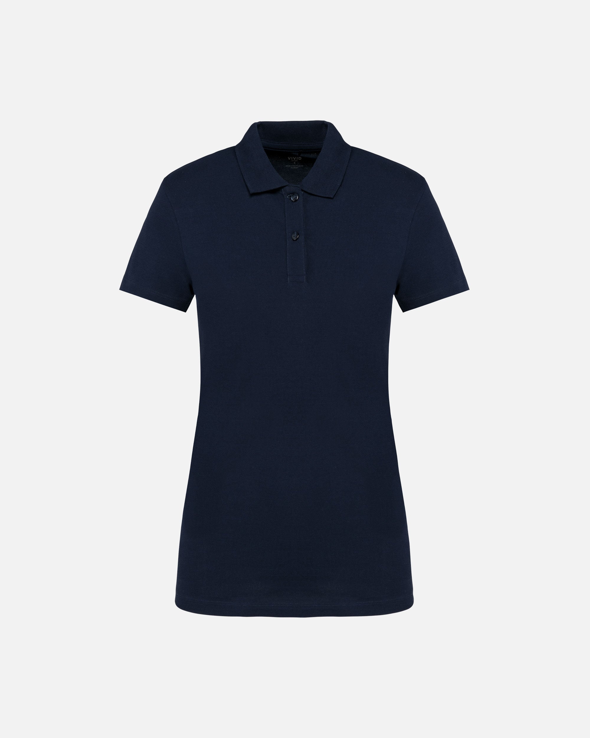 Damen Supima Piqué Polo T-Shirt Navy Blue von VIVID
