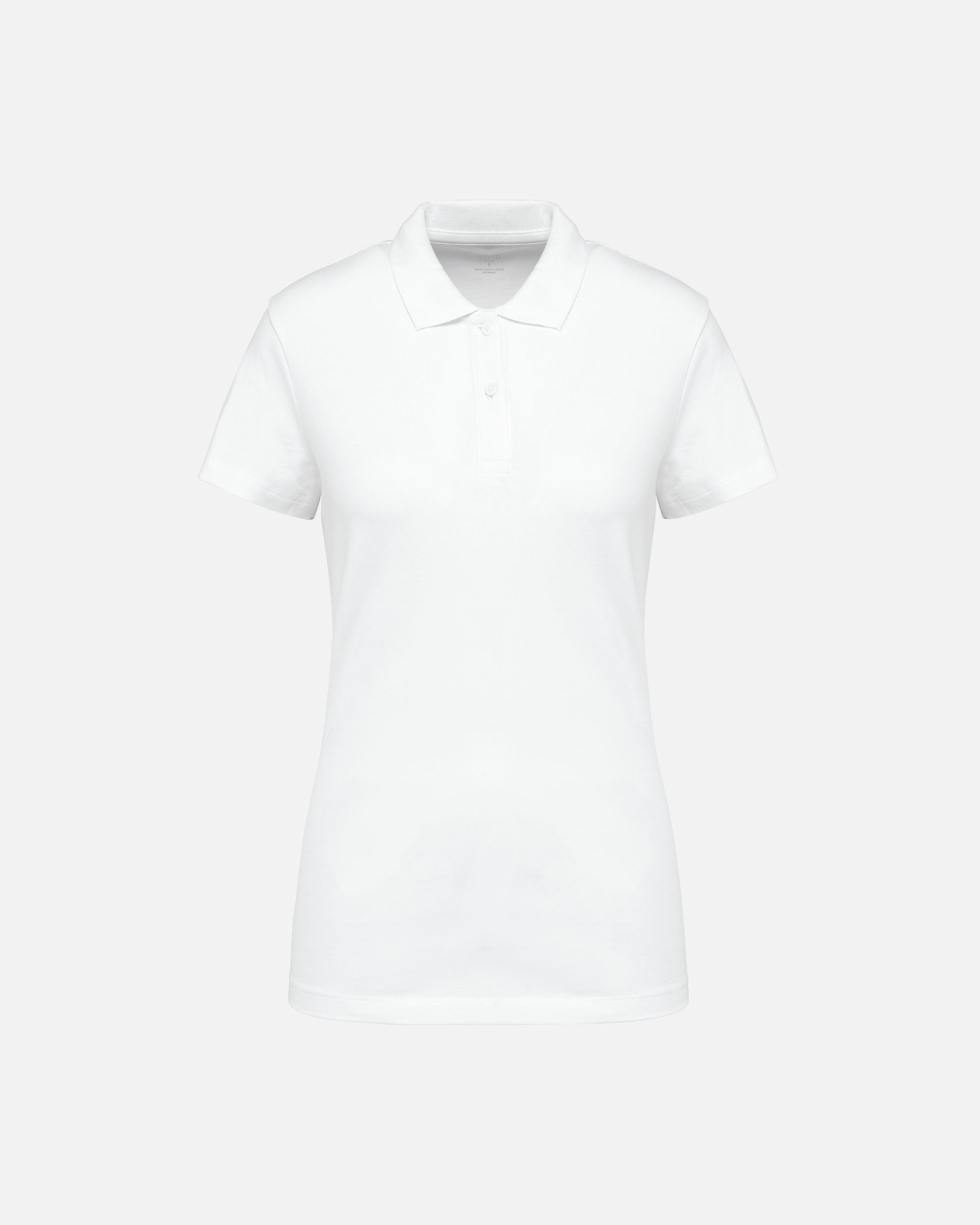 Damen Supima Piqué Polo T-Shirt White von VIVID