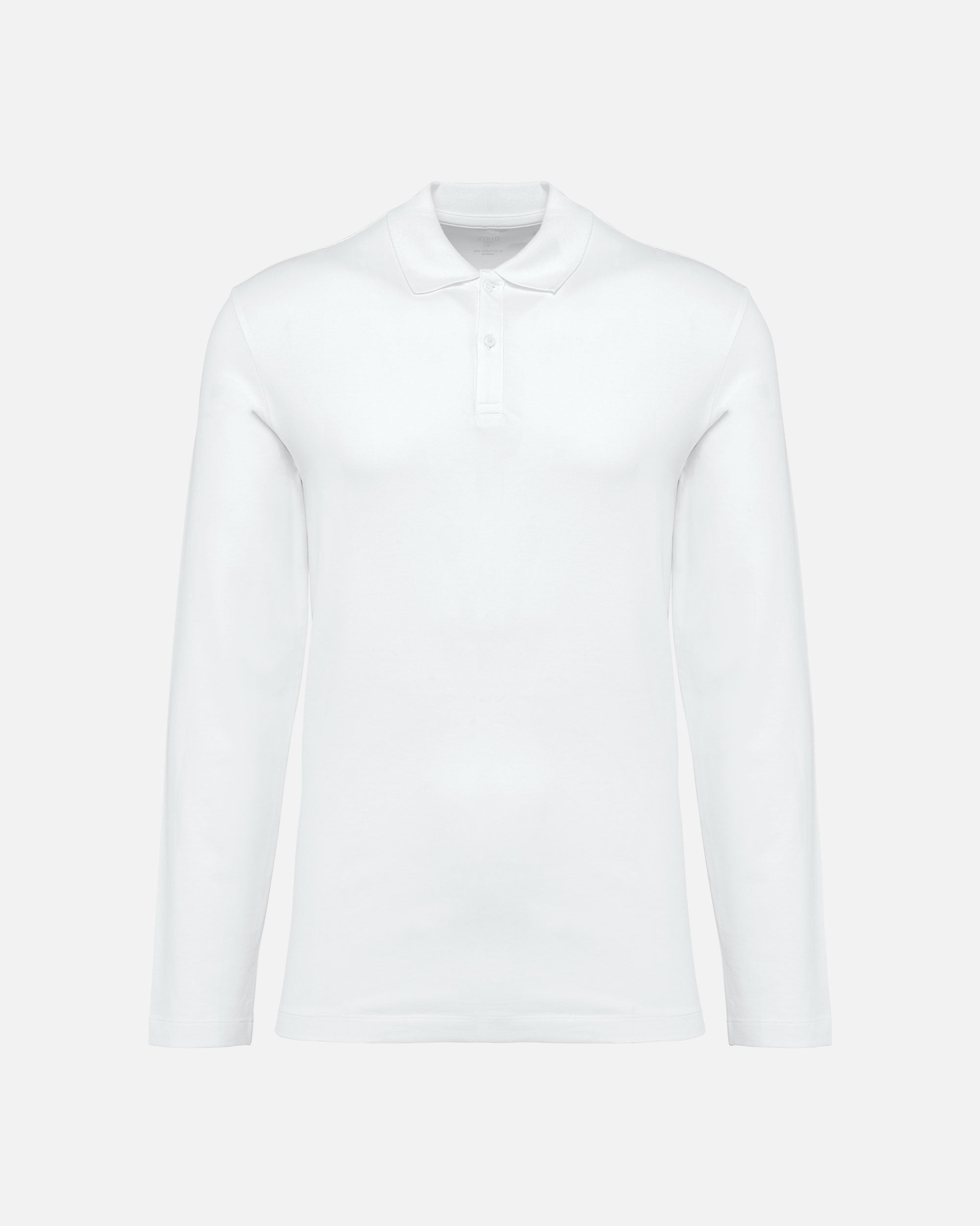 Herren Supima Piqué Polo Langarmshirt White von VIVID