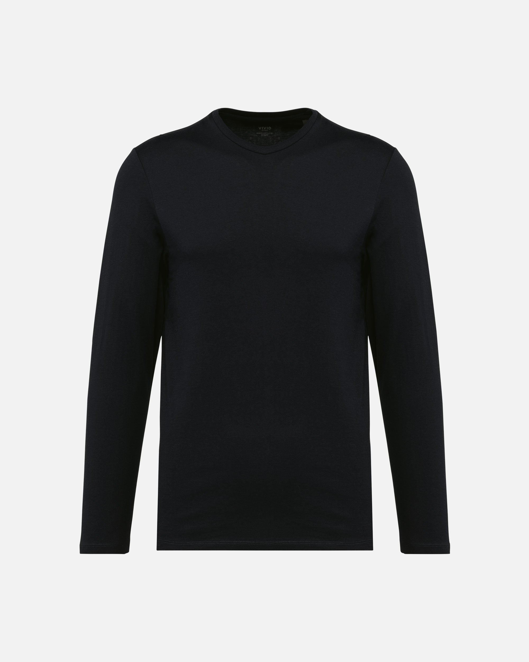 Herren Supima Langarmshirt Black von VIVID